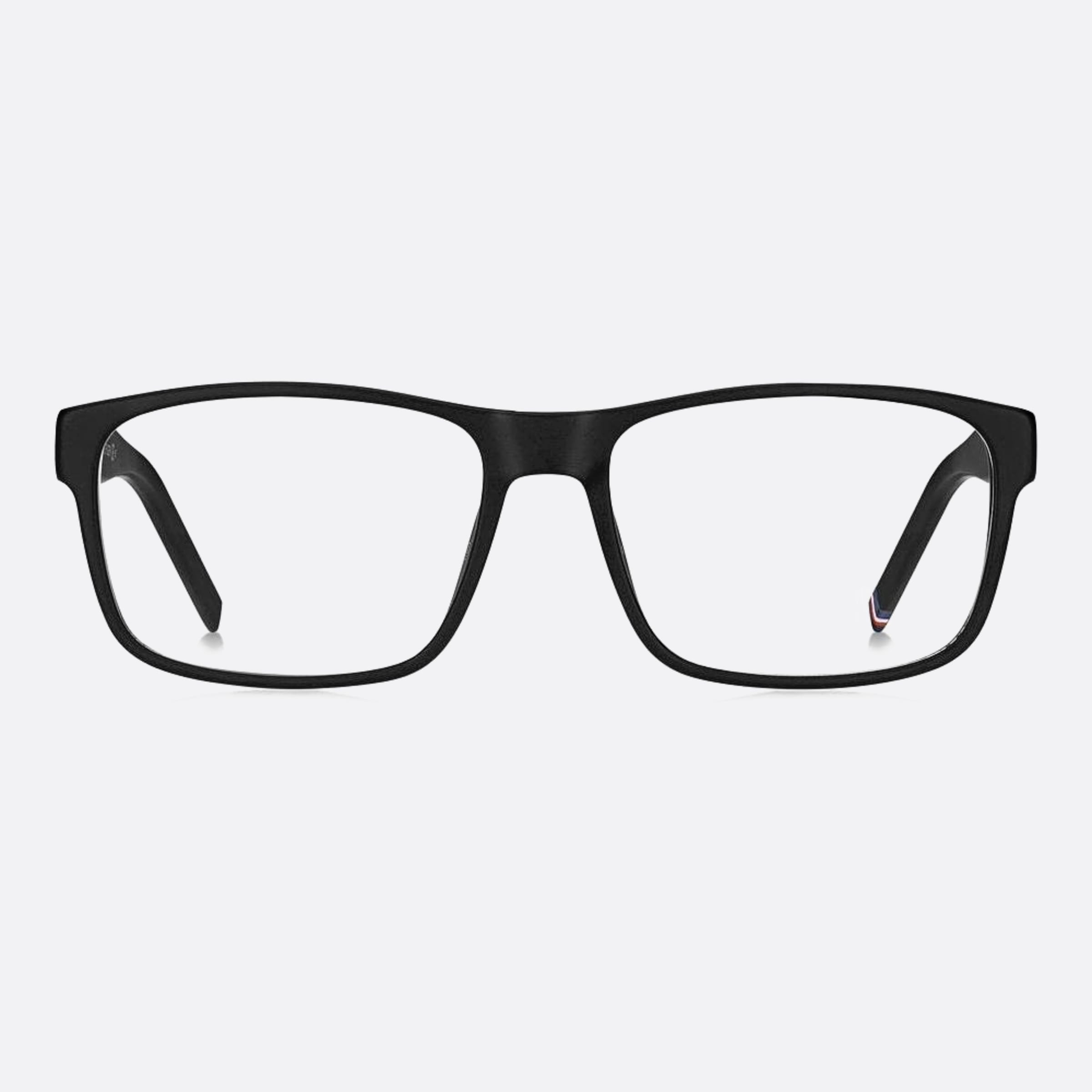 Tommy 57mm Hilfiger Black Geometric Men Eyeglasses - Main View