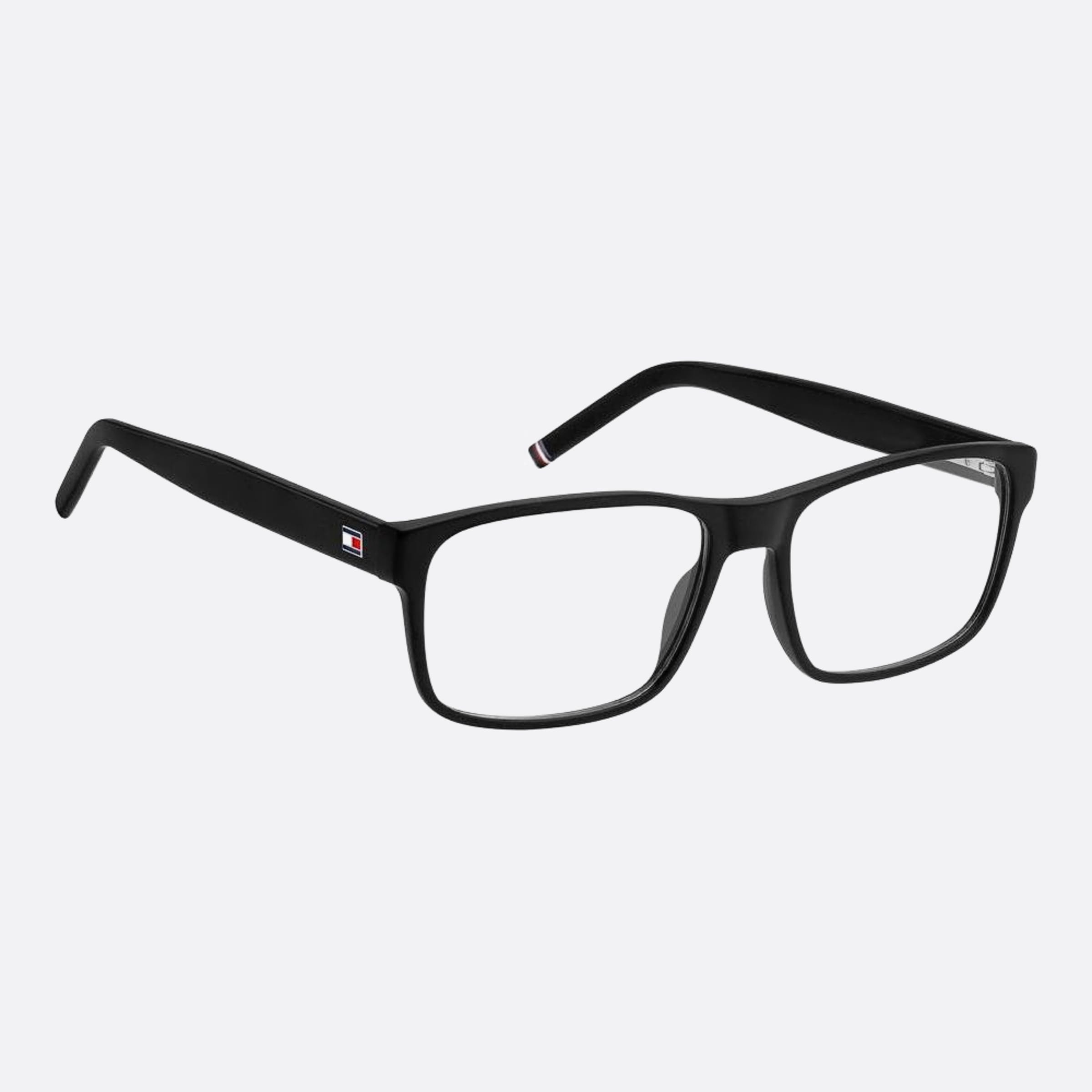 Tommy 57mm Hilfiger Black Geometric Men Eyeglasses - Detail View