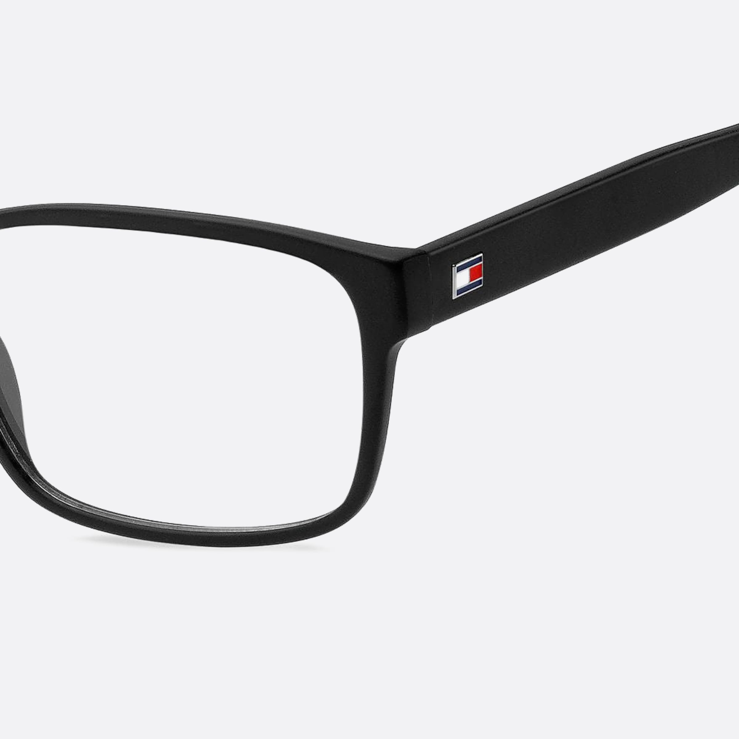 Tommy 57mm Hilfiger Black Geometric Men Eyeglasses - Lifestyle Shot