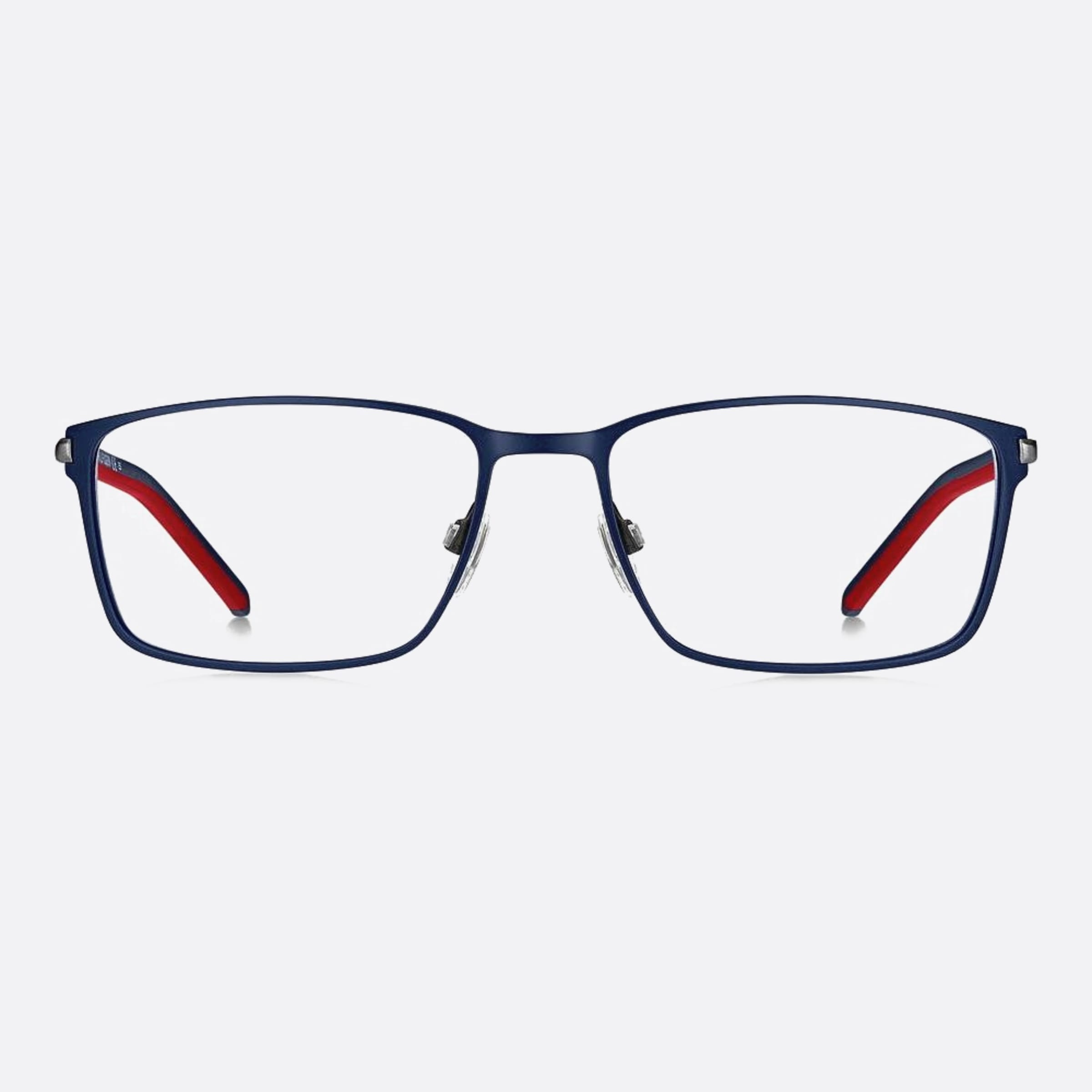 Tommy 58mm Hilfiger Fll Blue Geometric Men Eyeglasses - Main View