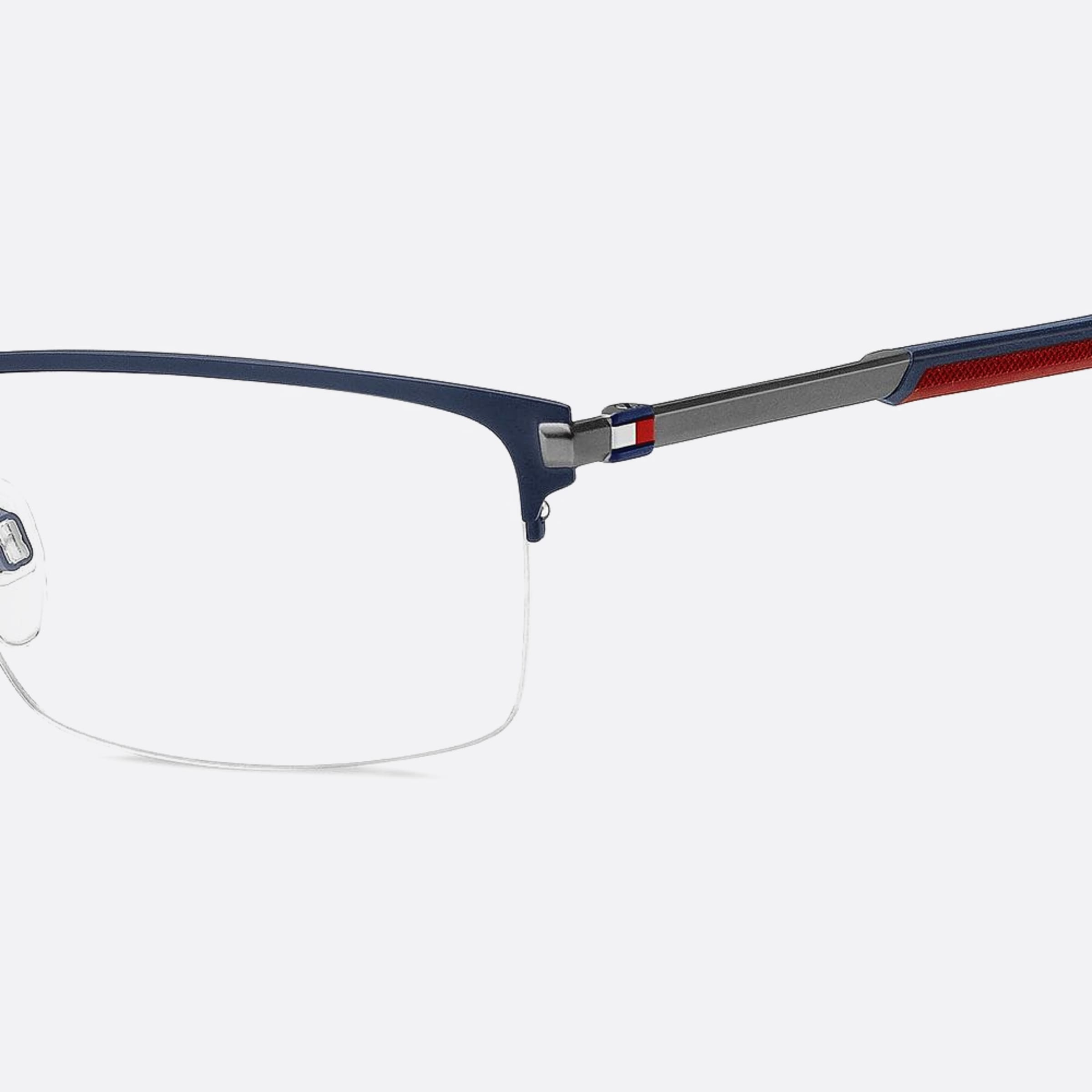 Tommy 55mm Hilfiger Fll Blue Squared Men Eyeglasses - Detail View