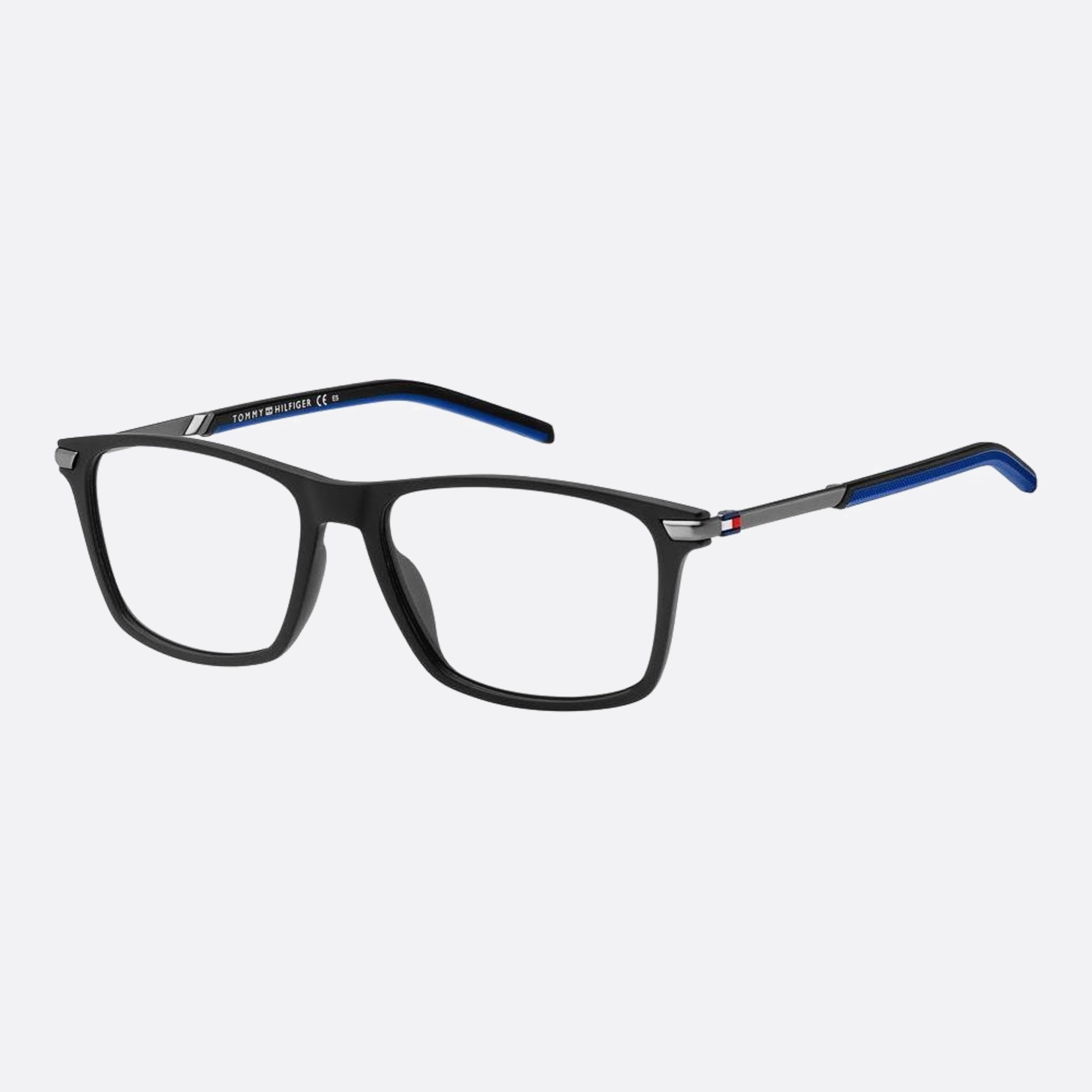 Tommy 55mm Hilfiger Black Squared Men Eyeglasses - Side View