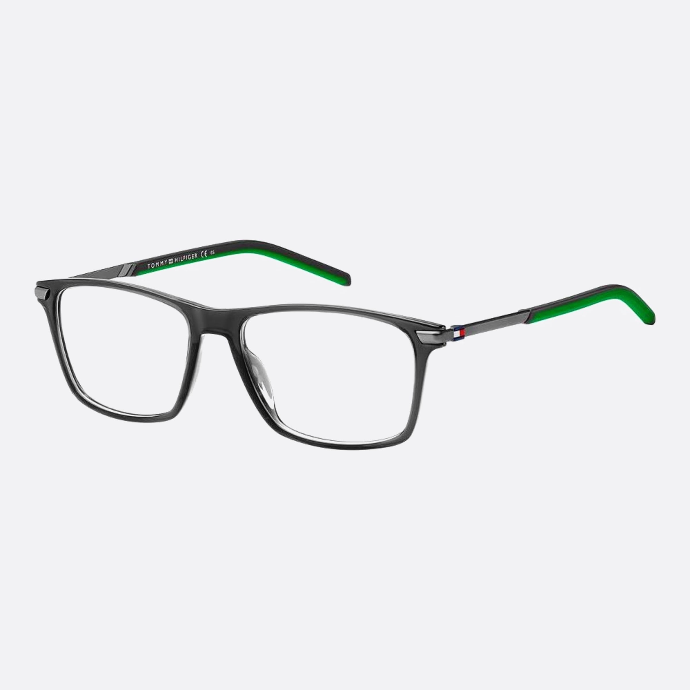 Tommy 55mm Hilfiger Kb7 Grey Squared Men Eyeglasses - Side View