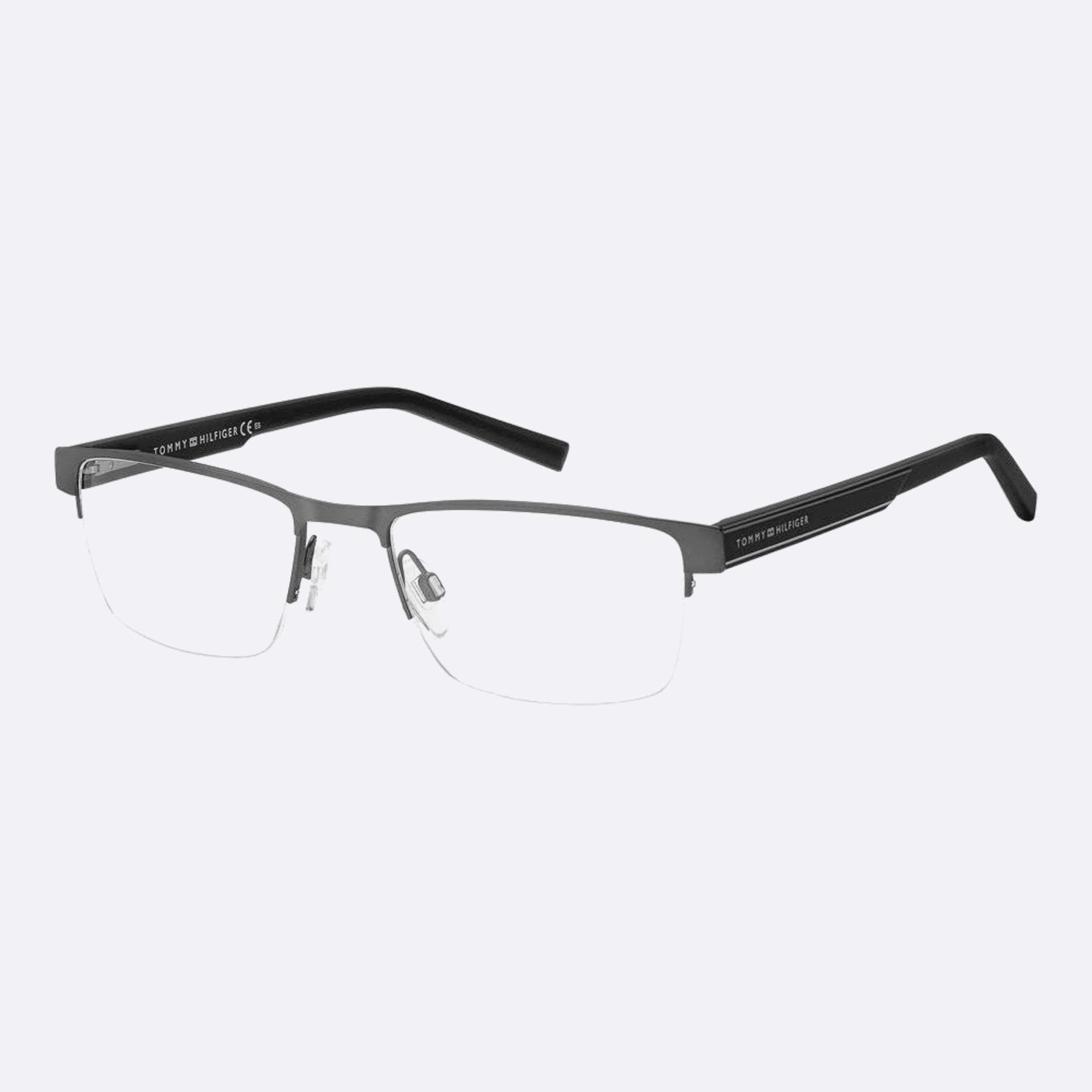 Tommy 53mm Hilfiger R80 Ruthenium Geometric Men Eyeglasses - Side View