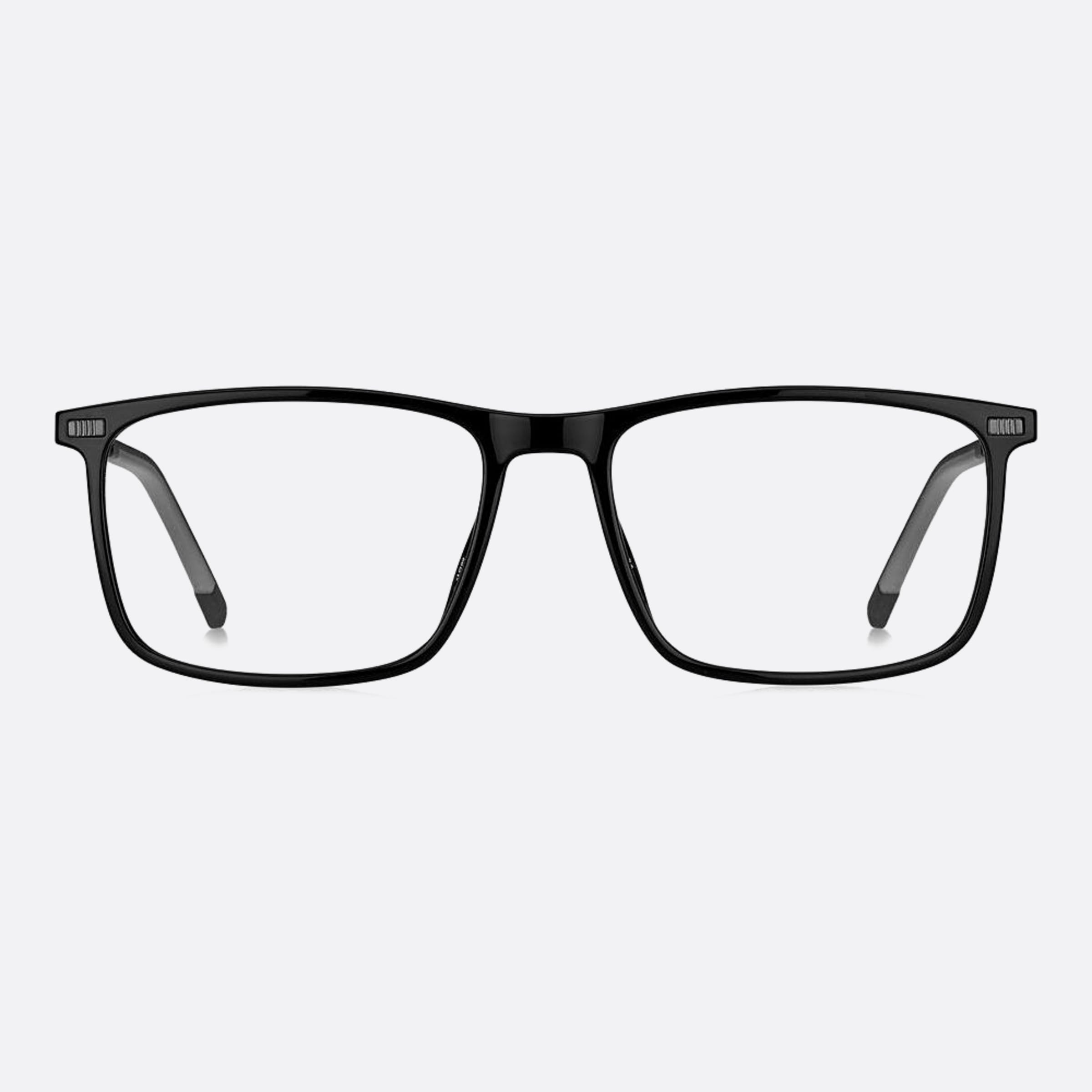Tommy 56mm Hilfiger Black Squared Men Eyeglasses - Main View