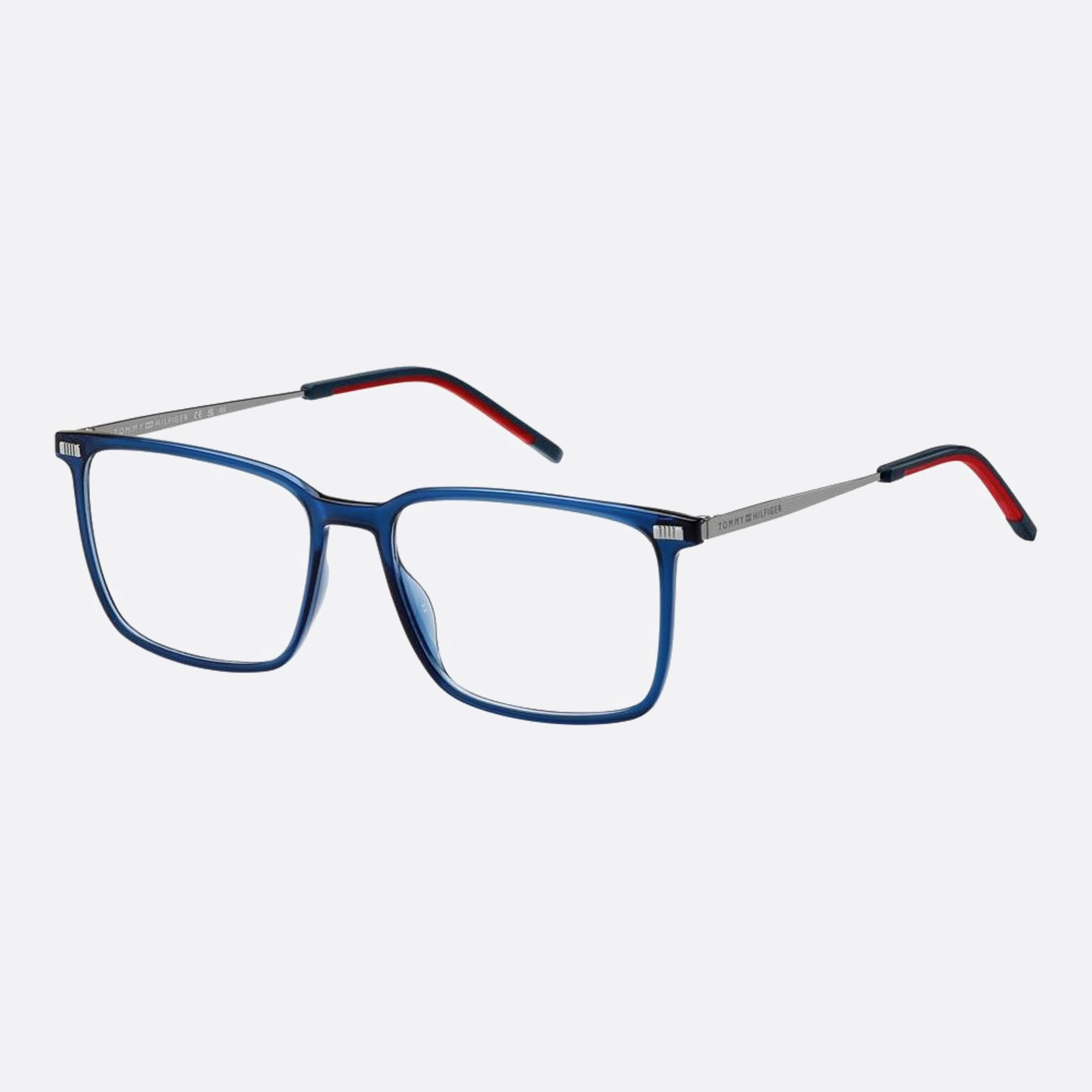 Tommy 54mm Hilfiger Pjp Blue Squared Men Eyeglasses - Side View