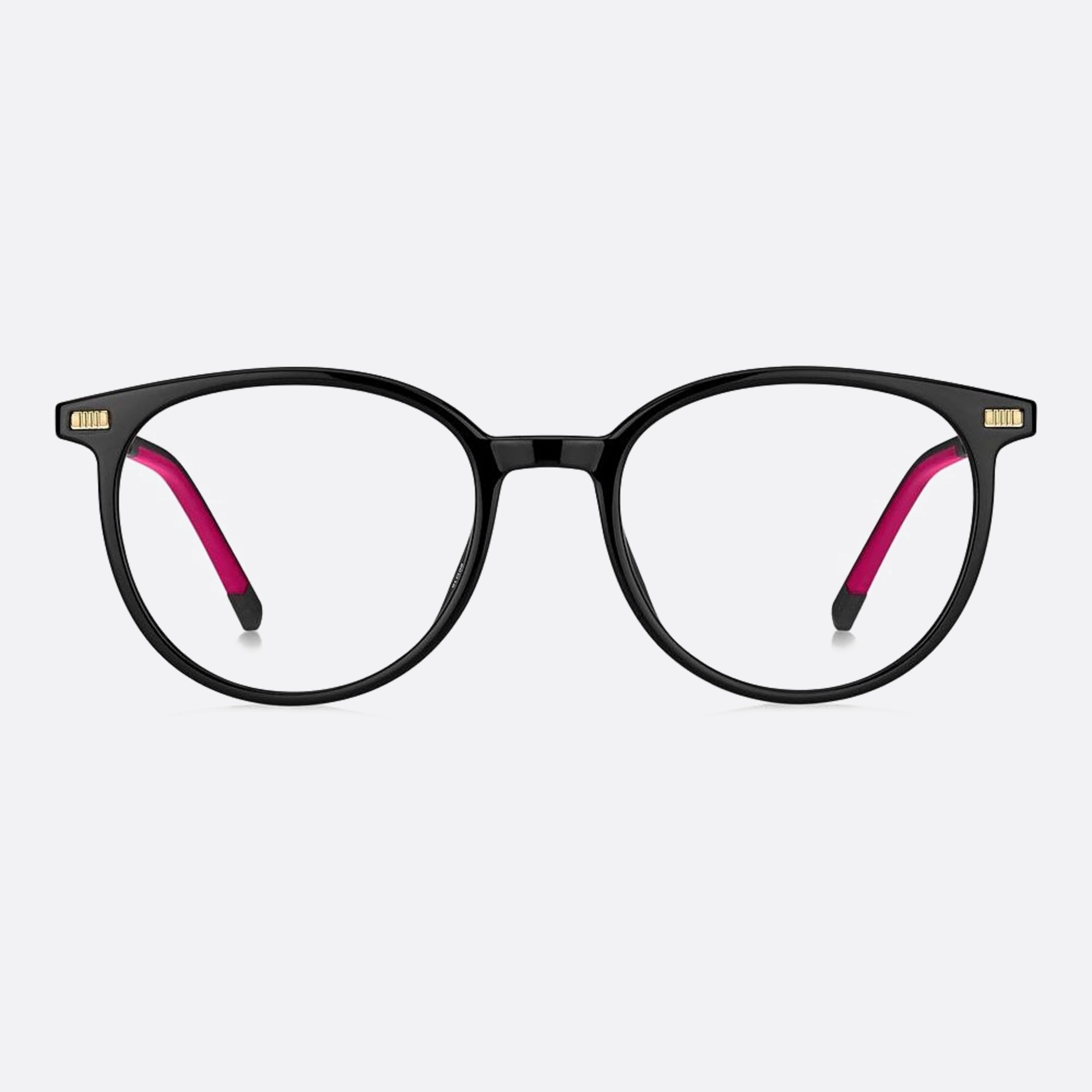 Tommy 50mm Hilfiger Black Round Women Eyeglasses - Main View