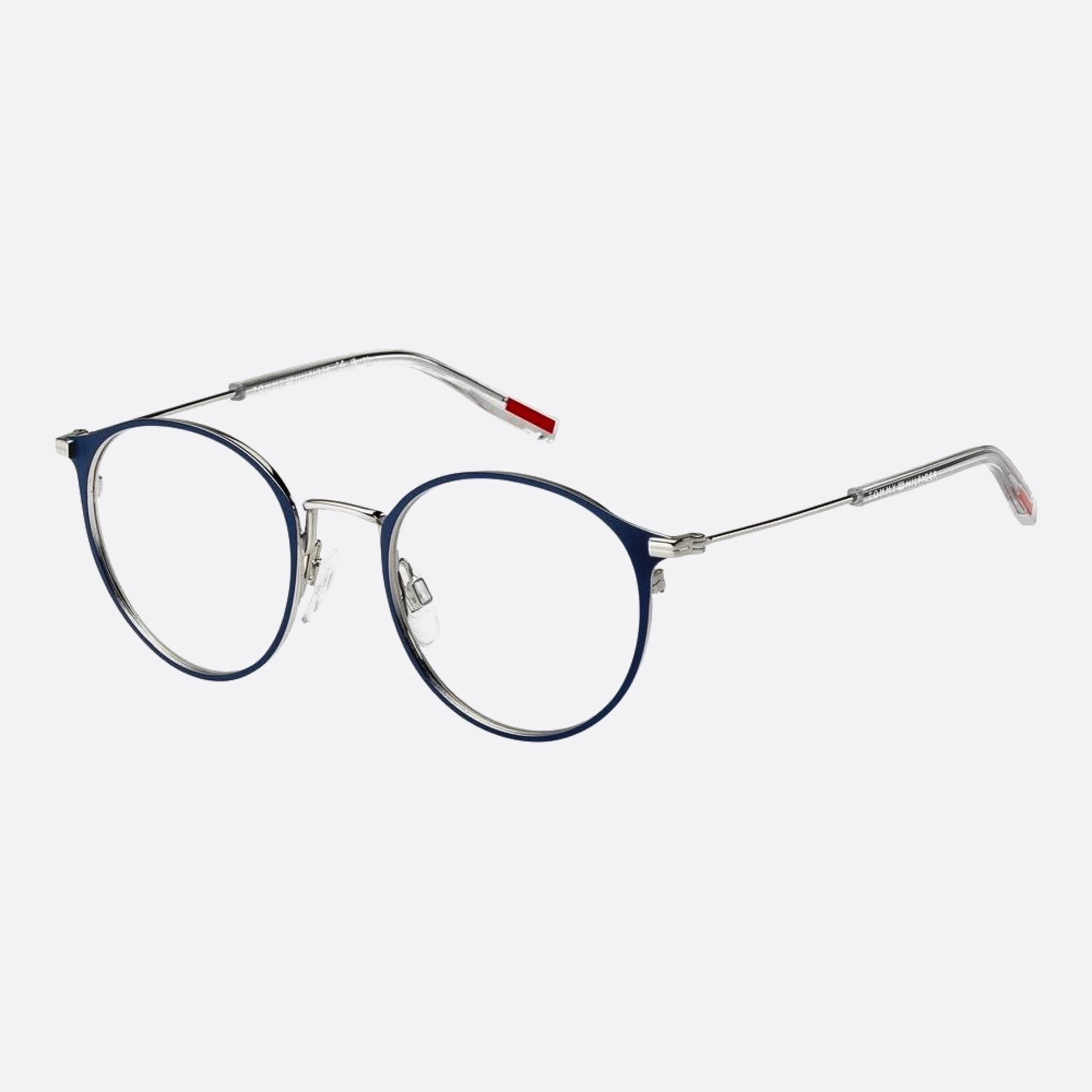 Tommy 48mm Hilfiger 0ji Blue Round Unisex Eyeglasses - Side View
