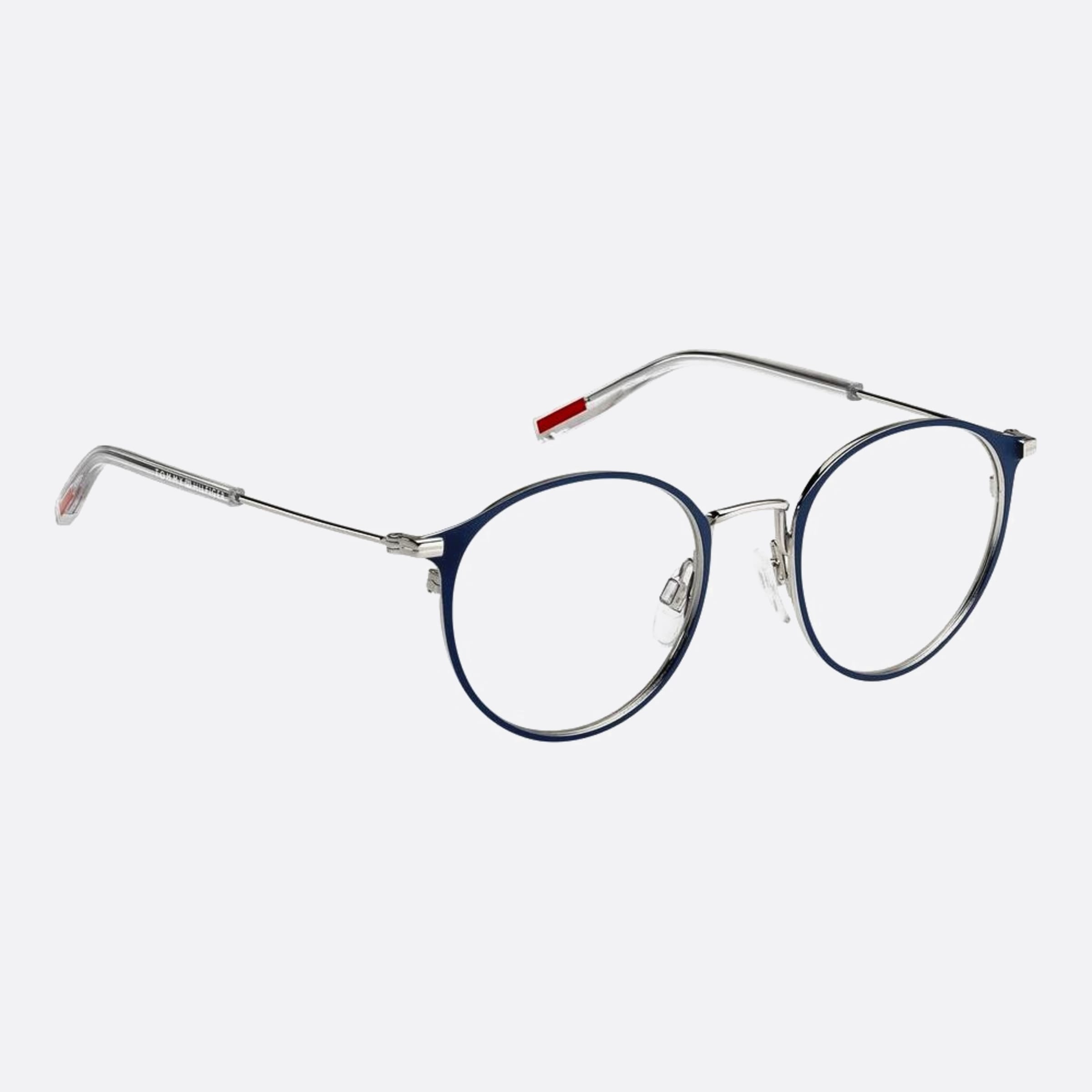 Tommy 48mm Hilfiger 0ji Blue Round Unisex Eyeglasses - Lifestyle Shot