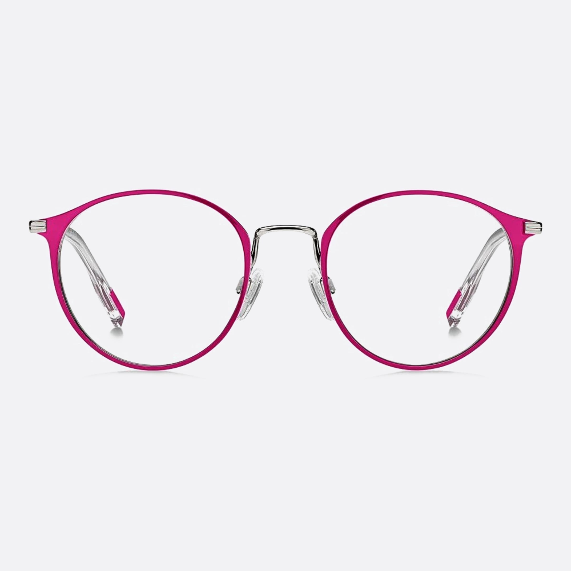 Tommy 48mm Hilfiger Gj6 Violet Round Unisex Eyeglasses - Main View