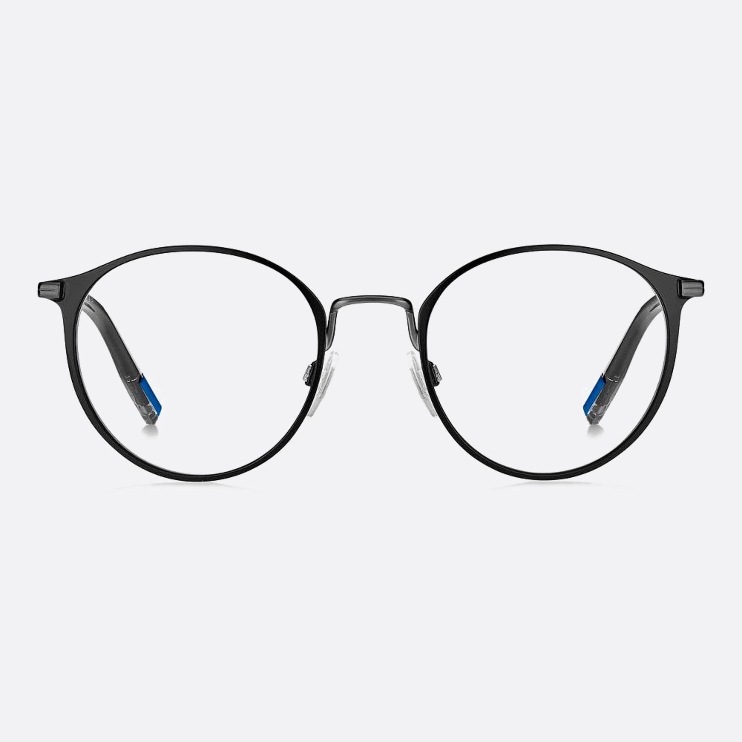 Tommy 48mm Hilfiger Ti7 Ruthenium Round Unisex Eyeglasses - Main View