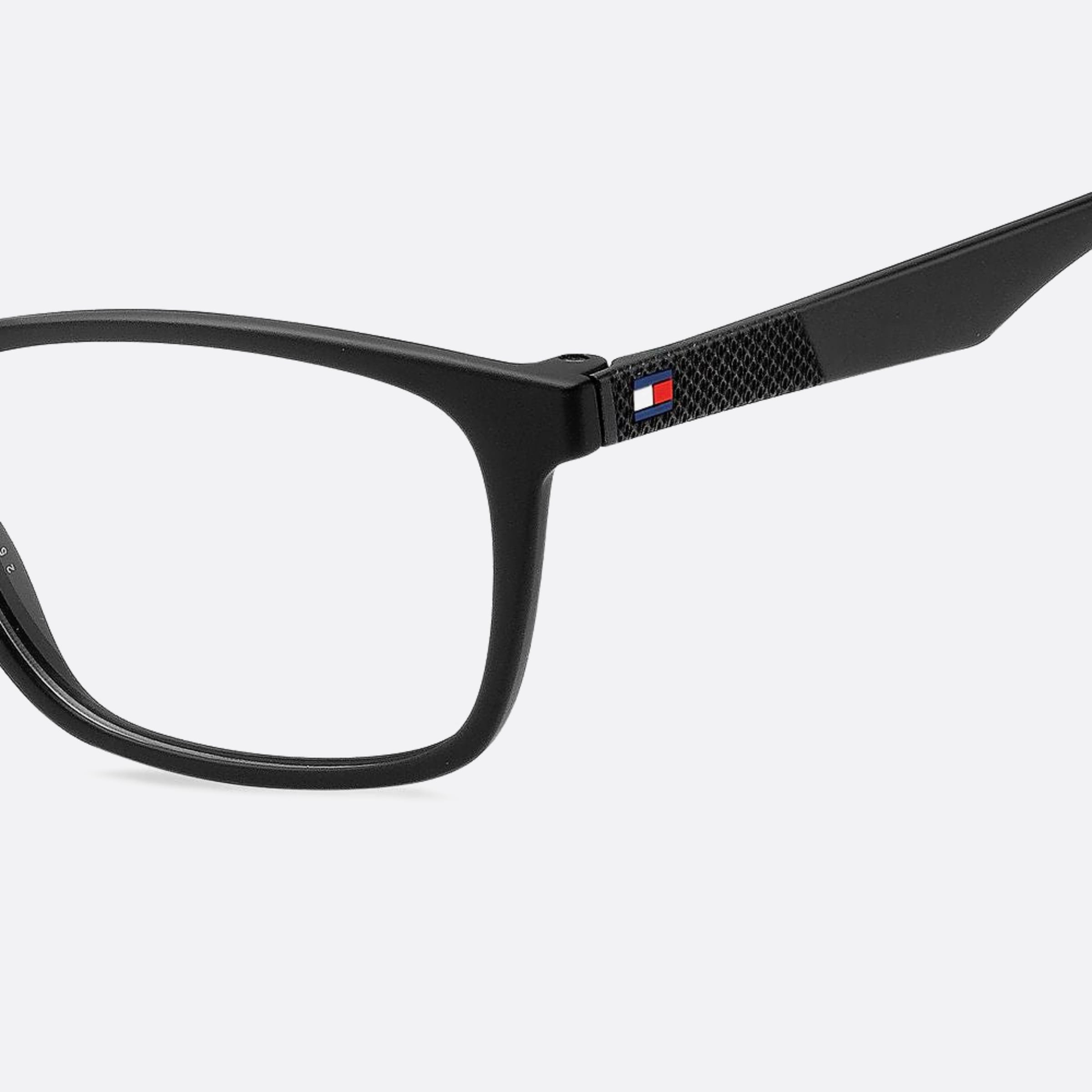 Tommy 52mm Hilfiger Black Squared Unisex Eyeglasses - Lifestyle Shot