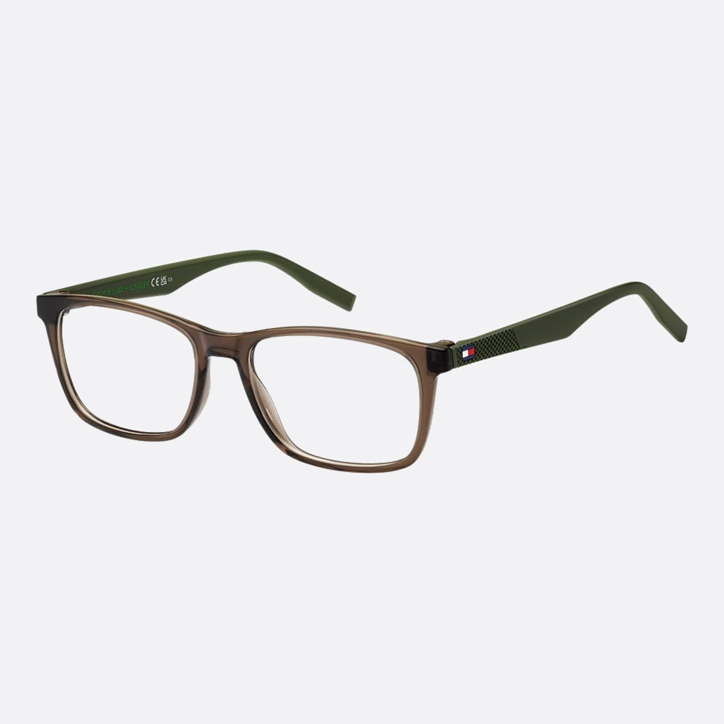 Tommy 52mm Hilfiger 09q Brown Squared Unisex Eyeglasses - Side View