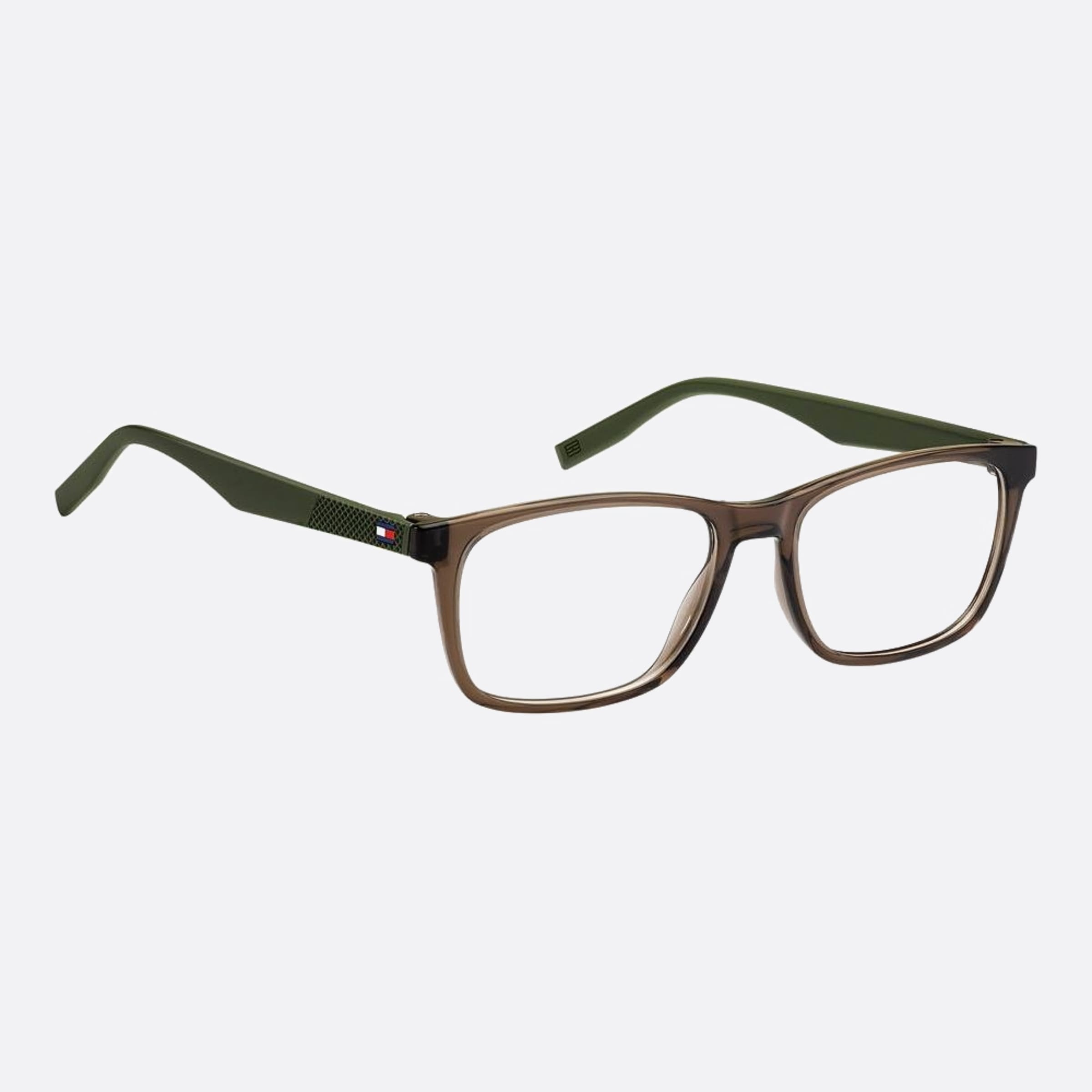 Tommy 52mm Hilfiger 09q Brown Squared Unisex Eyeglasses - Detail View