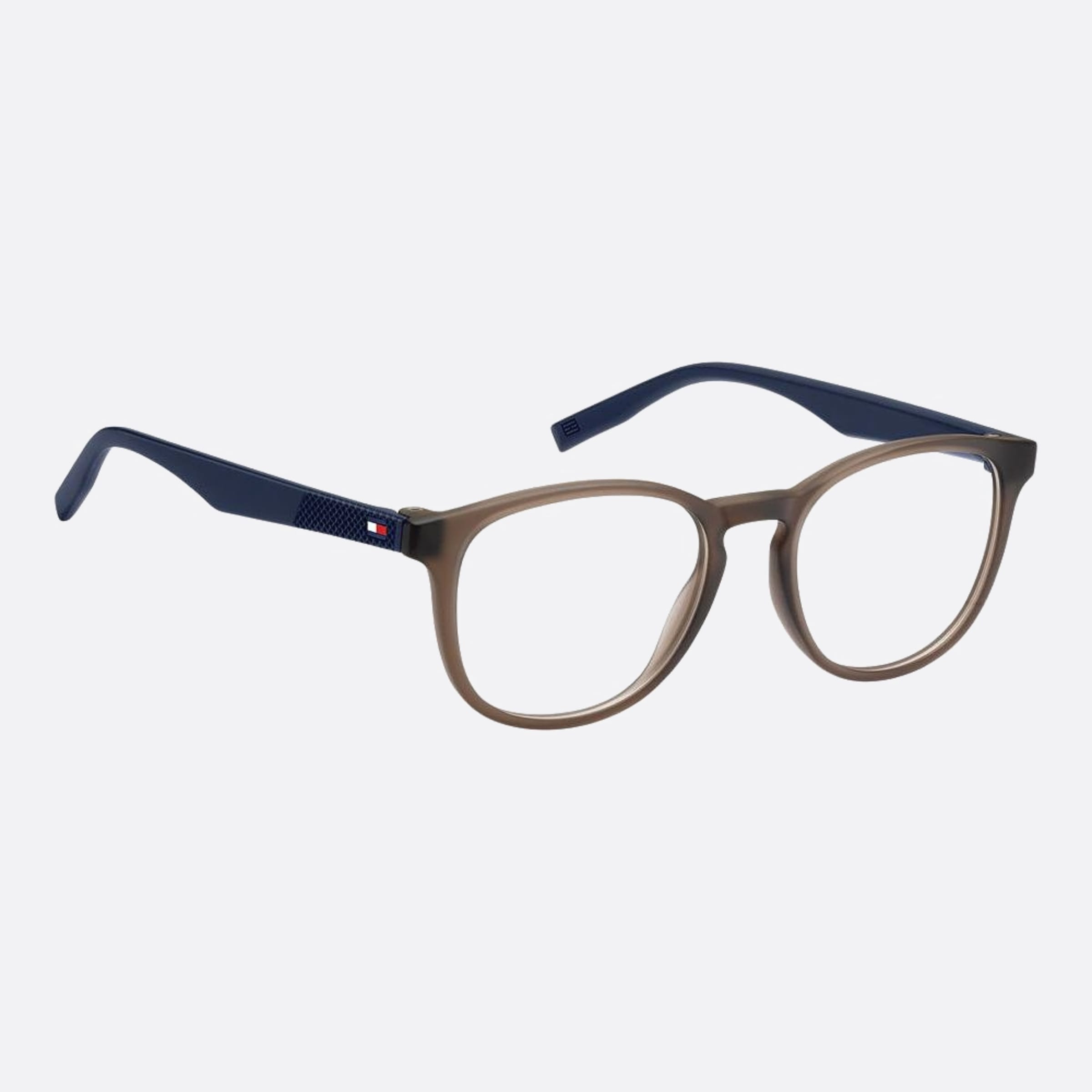 Tommy 48mm Hilfiger 4in Brown Geometric Unisex Eyeglasses - Detail View