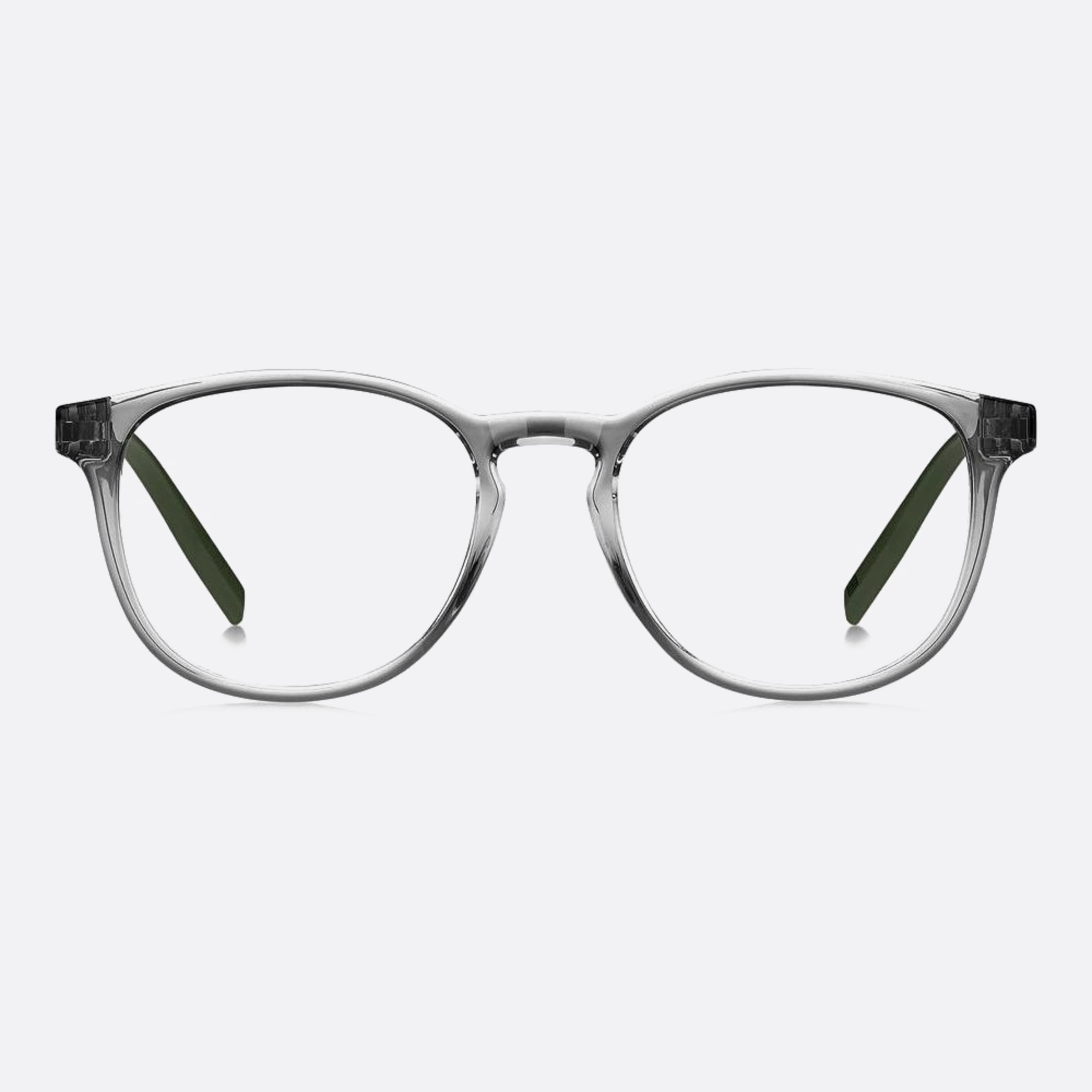 Tommy 48mm Hilfiger Kb7 Grey Geometric Unisex Eyeglasses - Main View