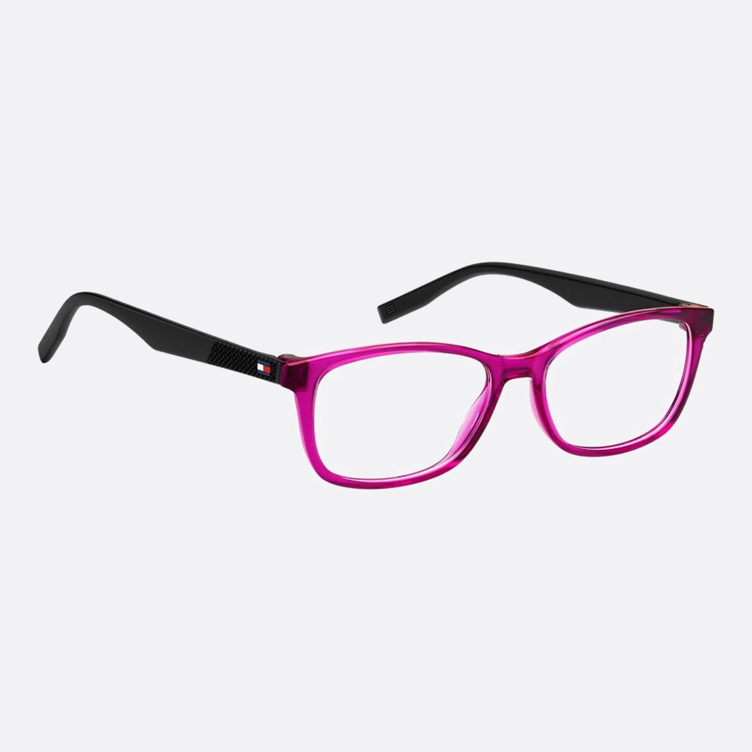 Tommy 51mm Hilfiger Mu1 Violet Cat Eye Unisex Eyeglasses - Detail View