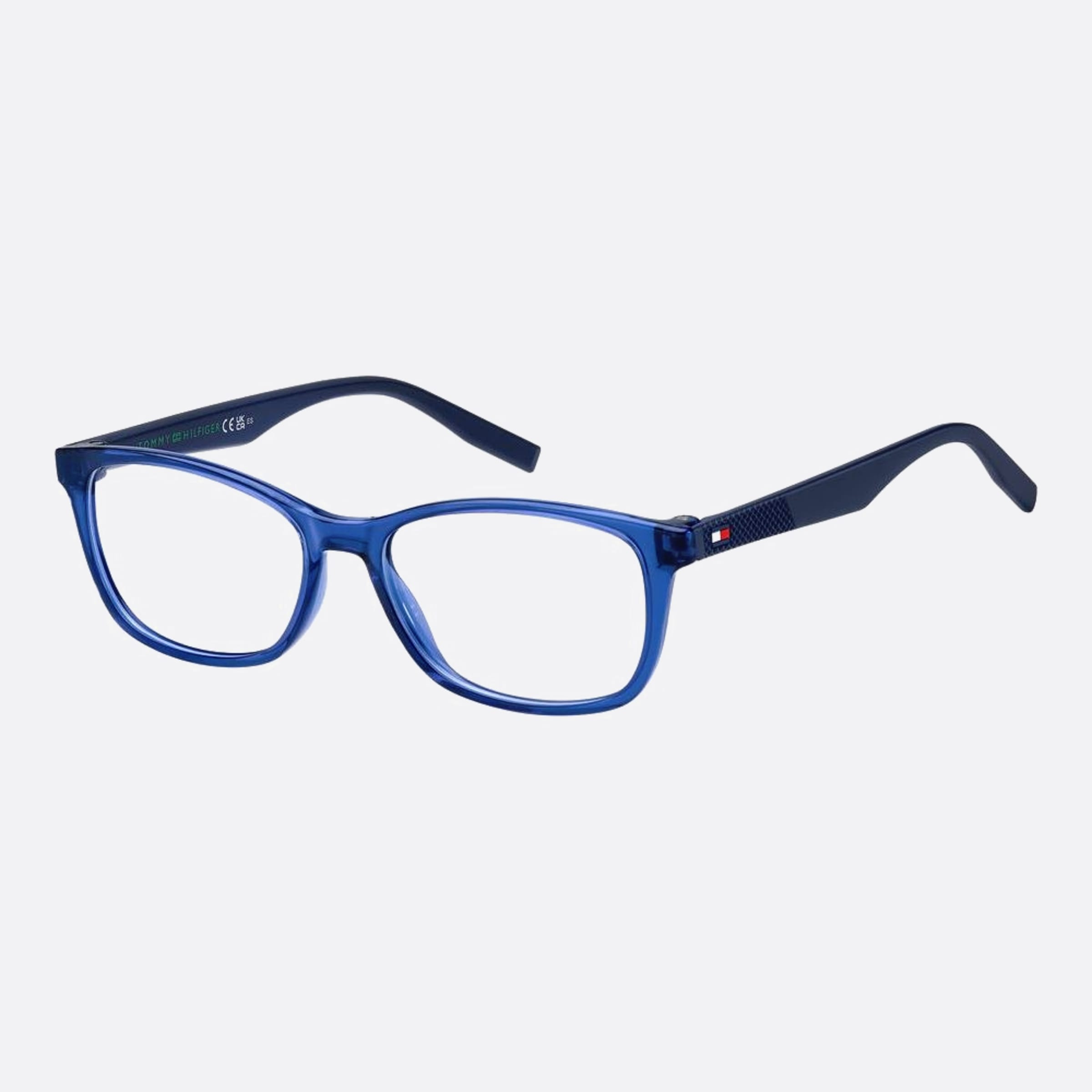 Tommy 51mm Hilfiger Pjp Blue Cat Eye Unisex Eyeglasses - Side View