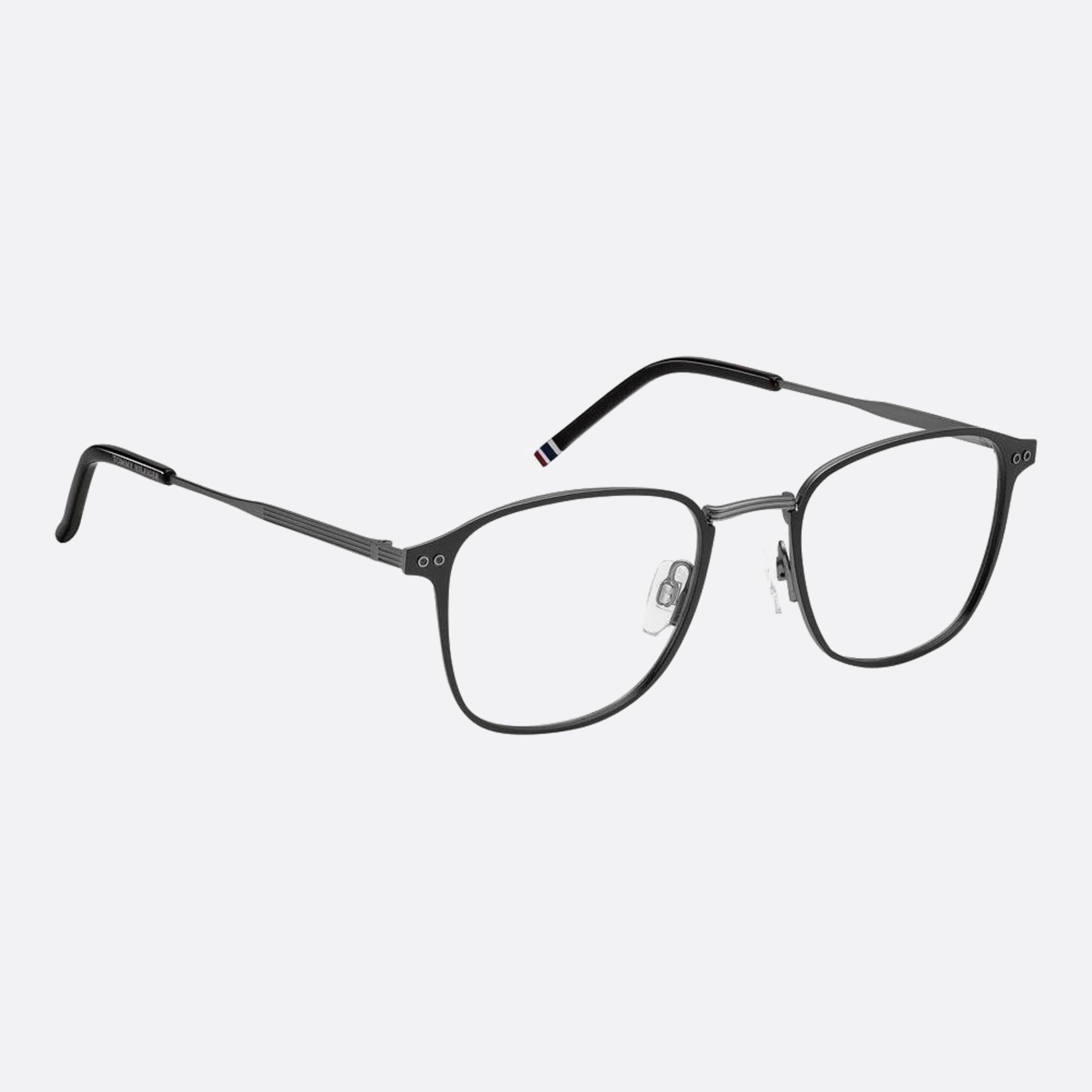 Tommy 52mm Hilfiger Black Squared Men Eyeglasses - Lifestyle Shot