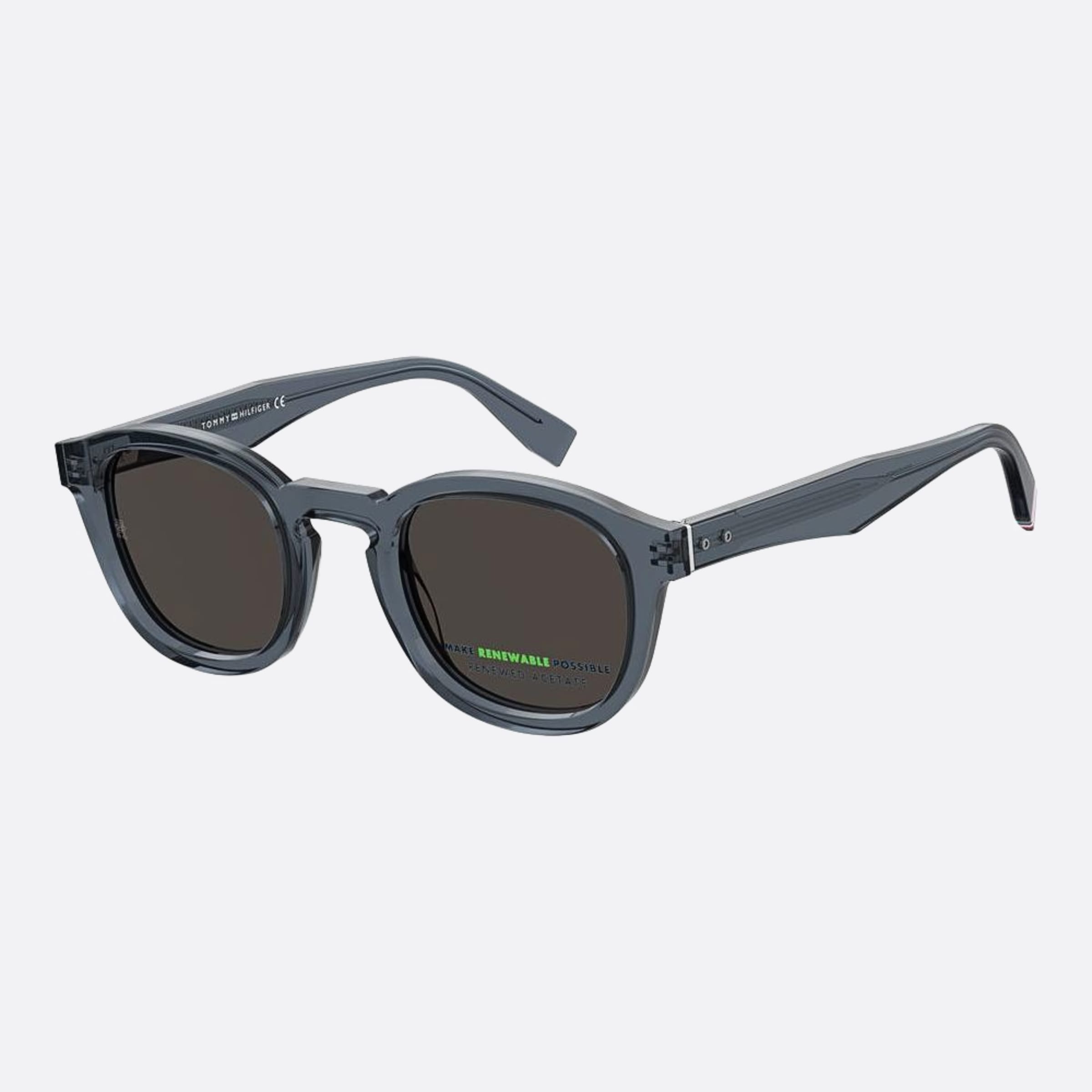 Tommy 49mm Hilfiger Pjp Blue Squared Men Sunglasses - Side View