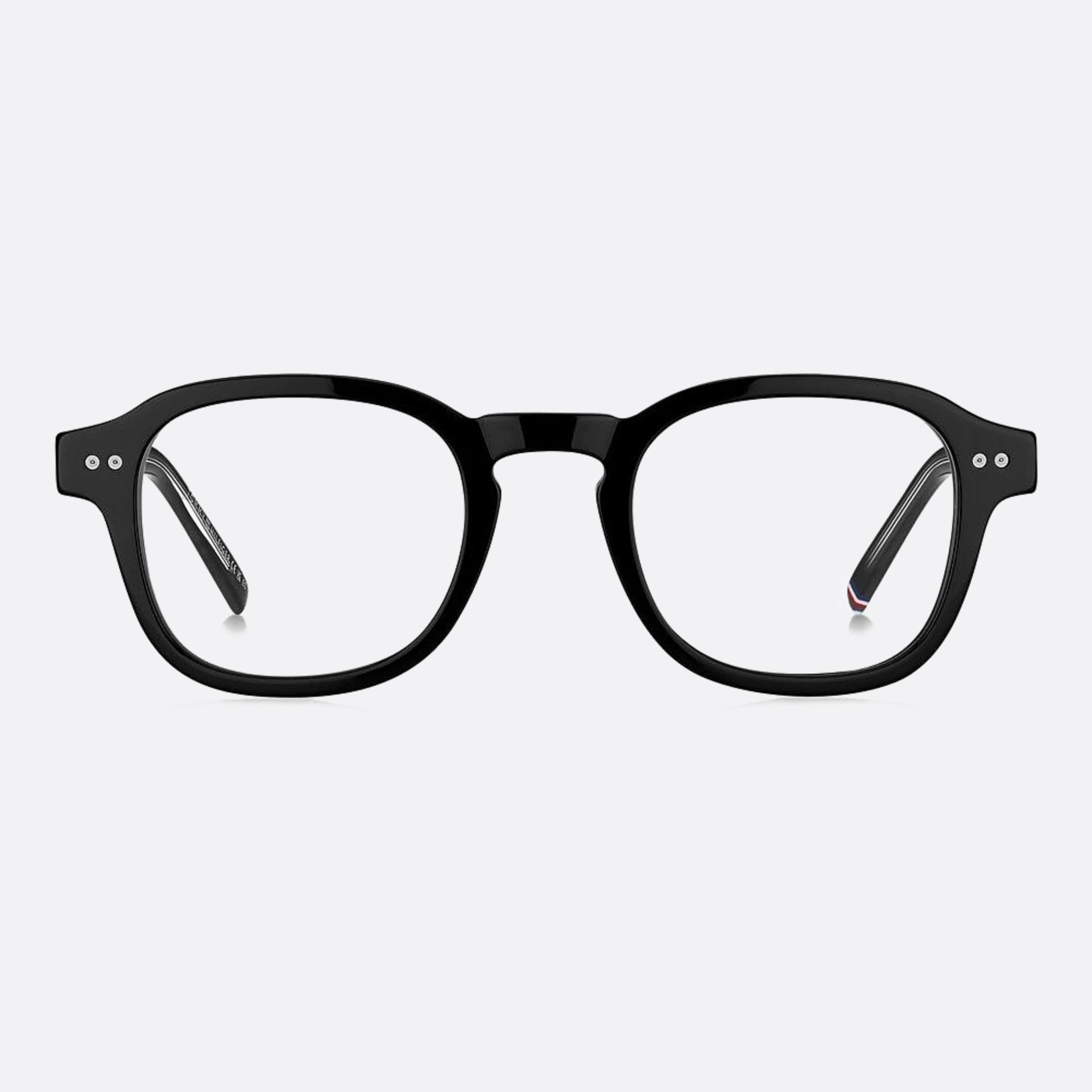 Tommy 48mm Hilfiger Black Squared Men Eyeglasses - Main View