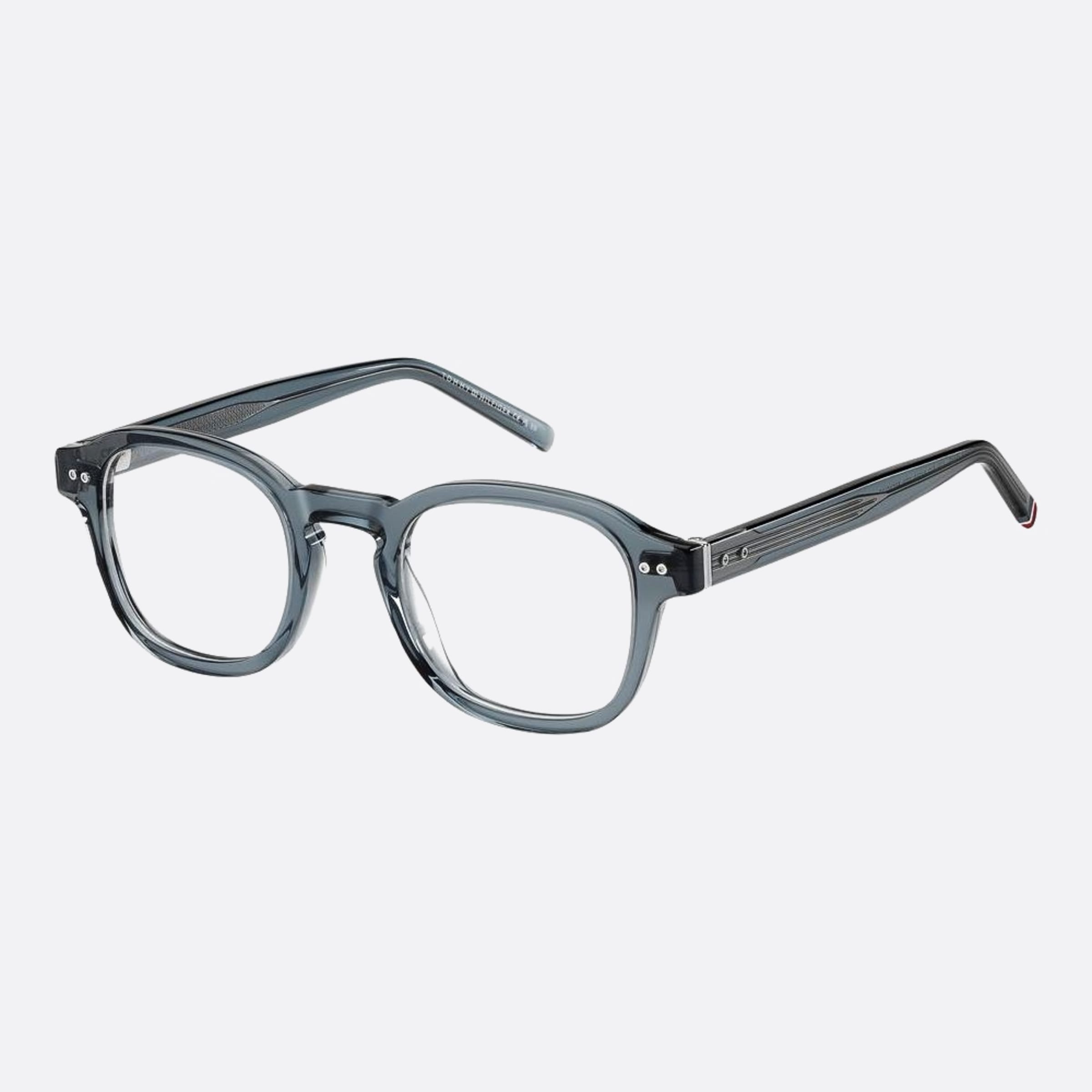 Tommy 48mm Hilfiger Kb7 Grey Squared Men Eyeglasses - Side View