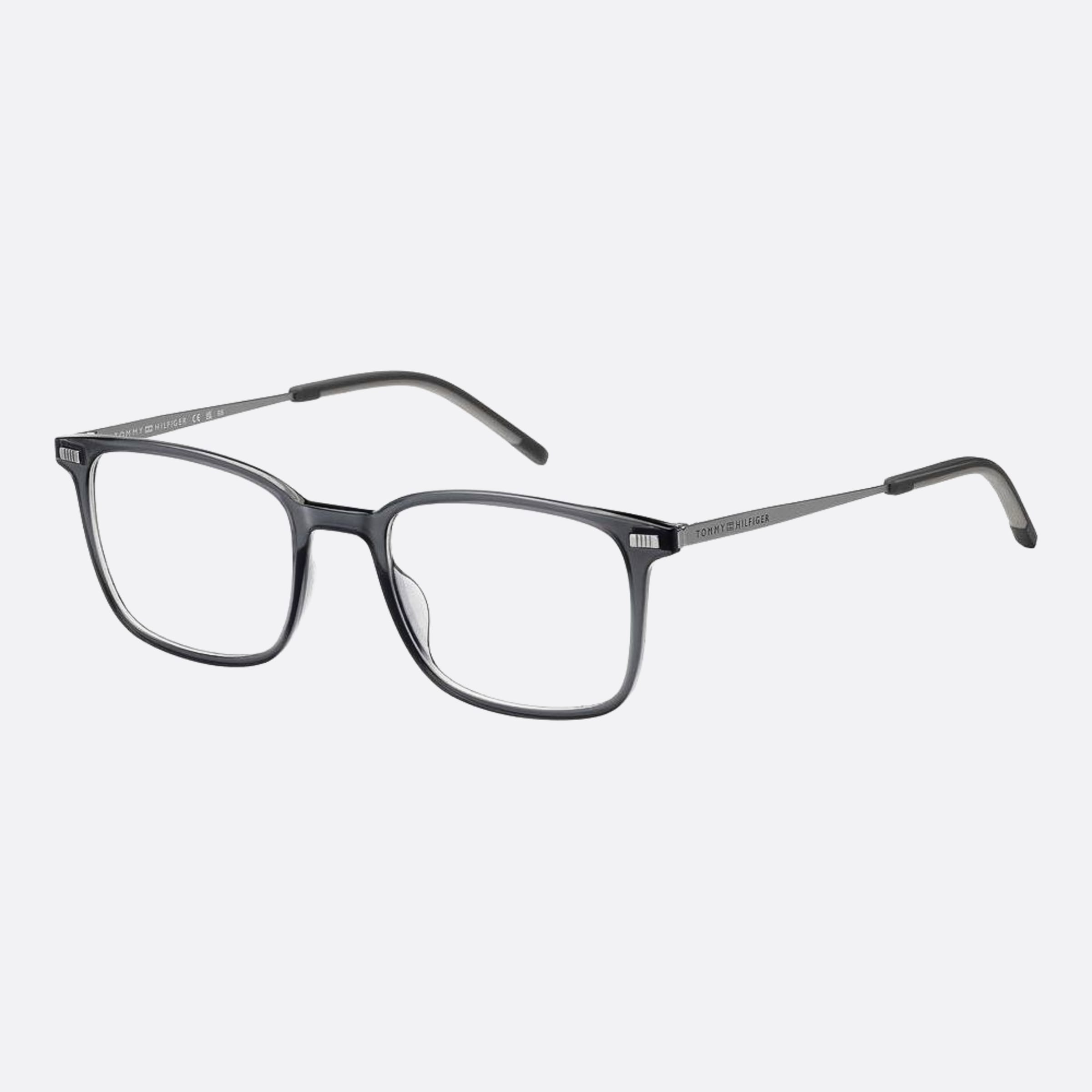 Tommy 50mm Hilfiger Kb7 Grey Squared Men Eyeglasses - Side View