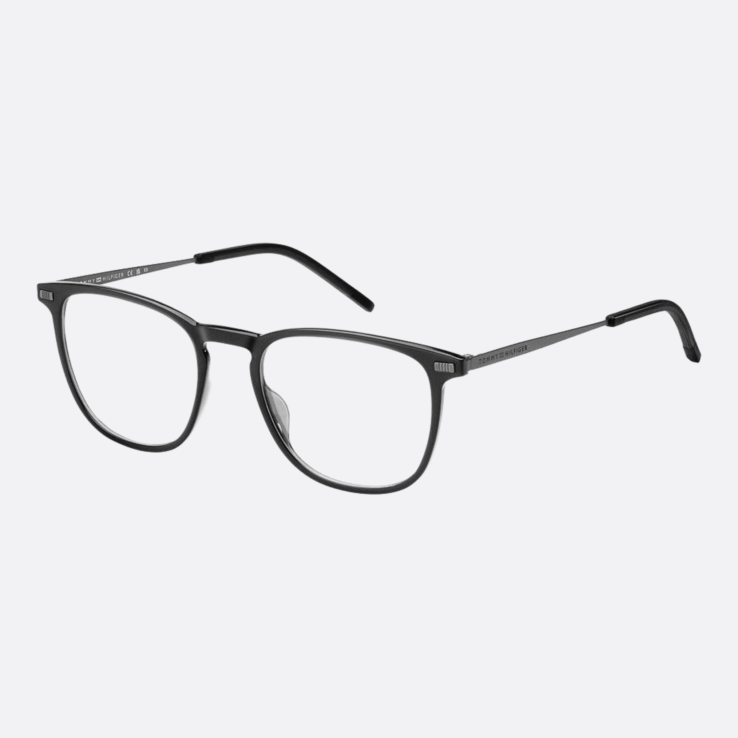 Tommy 52mm Hilfiger Kb7 Grey Squared Men Eyeglasses - Side View