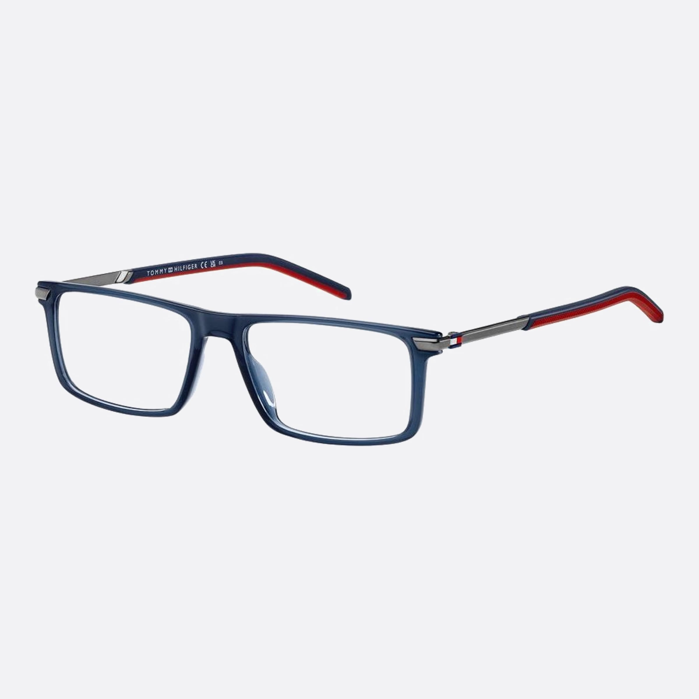 Tommy 54mm Hilfiger Pjp Blue Geometric Men Eyeglasses - Side View