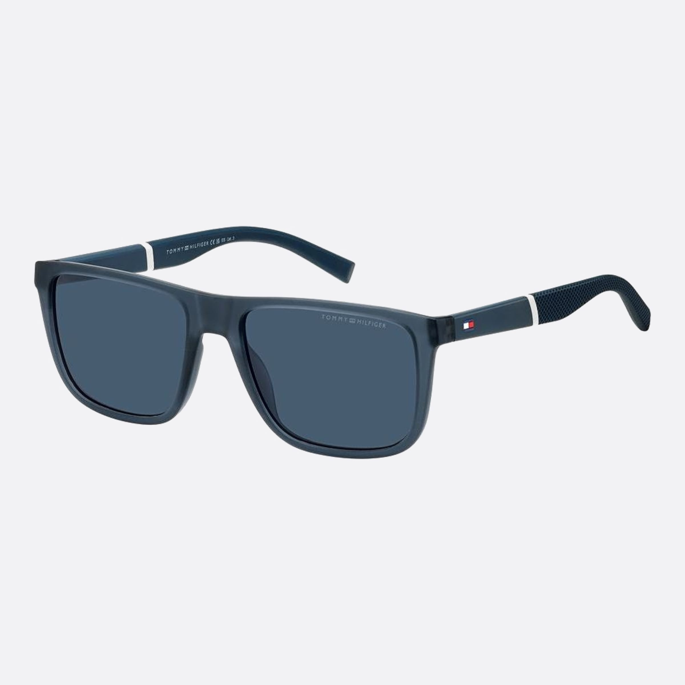 Tommy 56mm Hilfiger Ipq Blue Squared Men Sunglasses - Side View