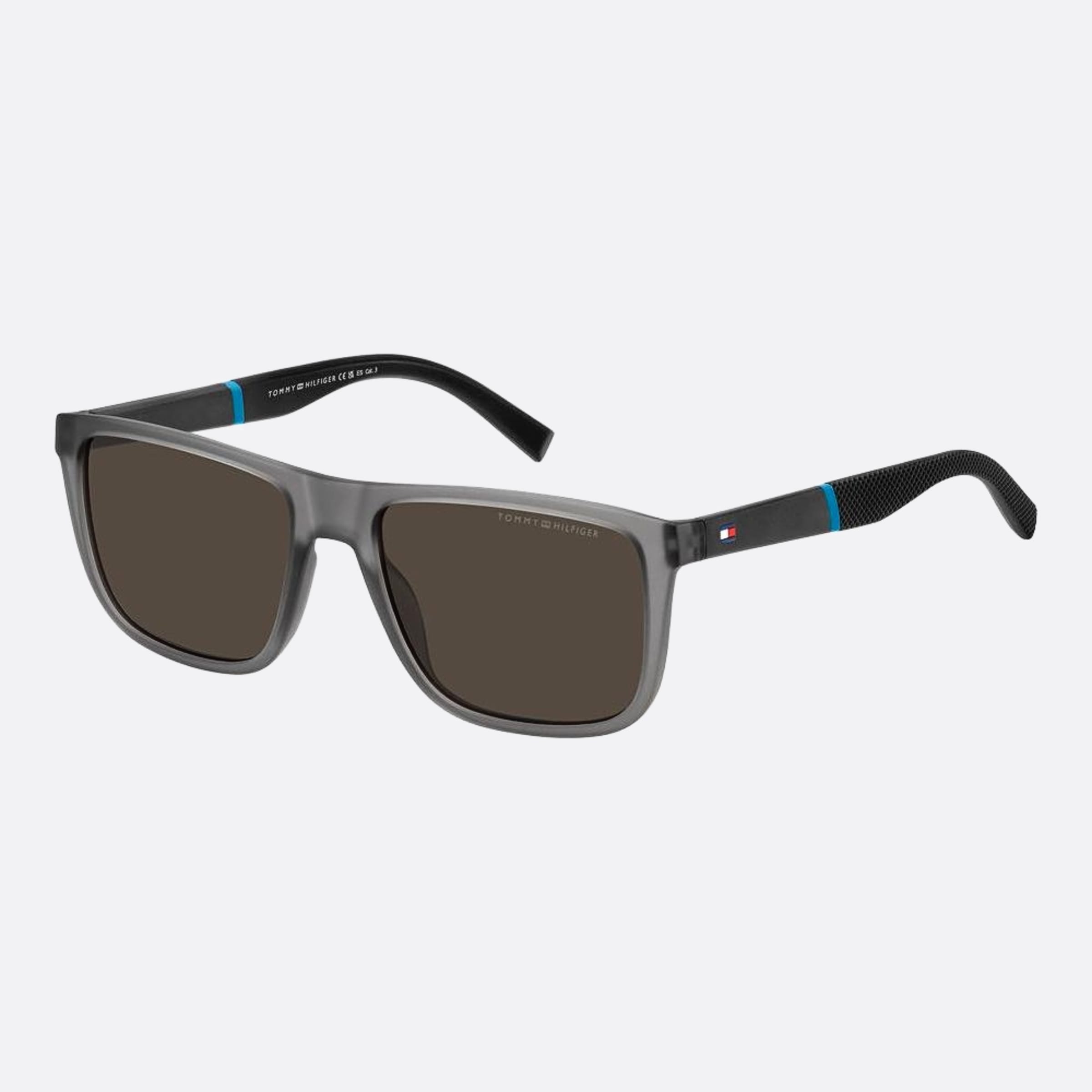 Tommy 56mm Hilfiger Riw Grey Squared Men Sunglasses - Side View