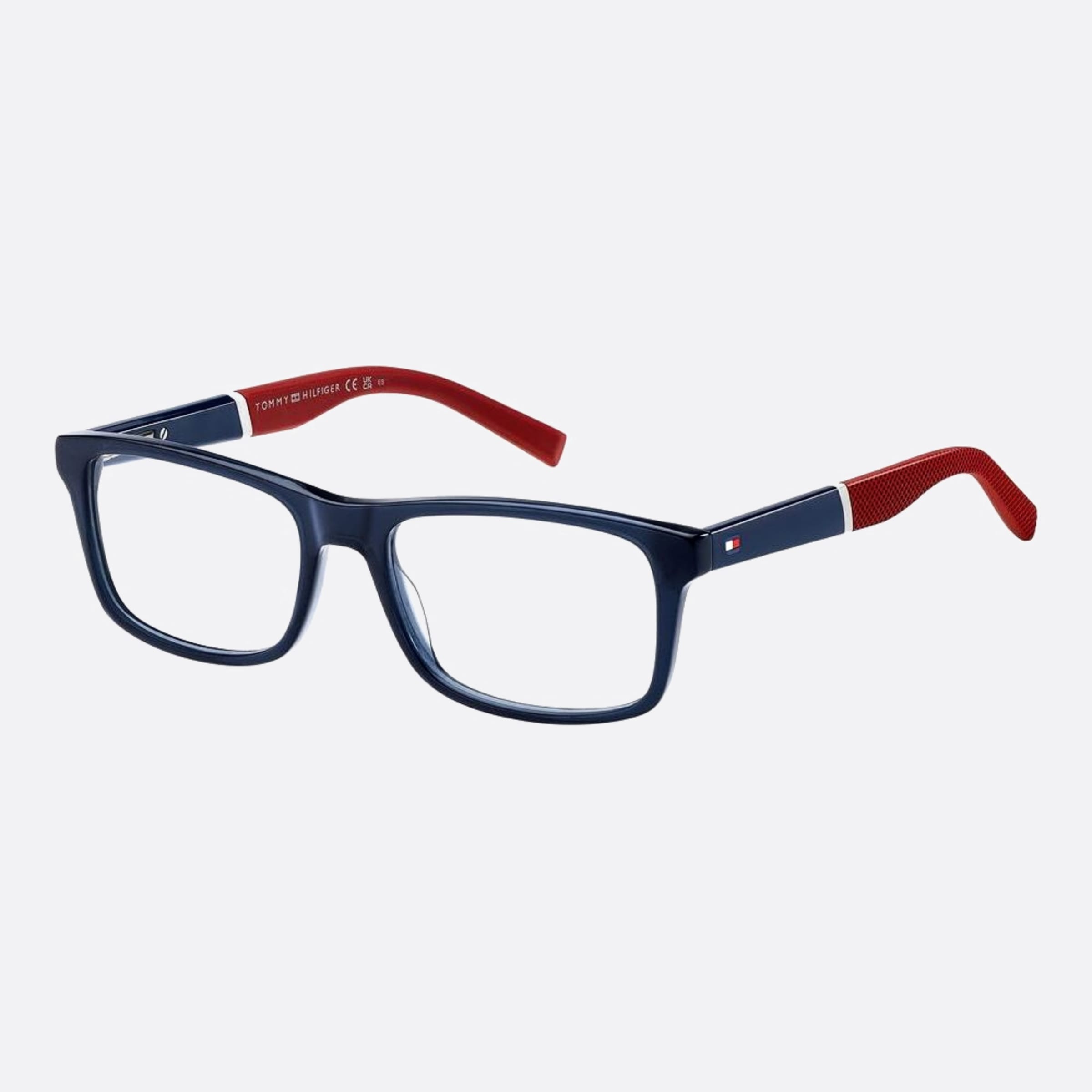 Tommy 53mm Hilfiger 8ru Blue Squared Men Eyeglasses - Side View