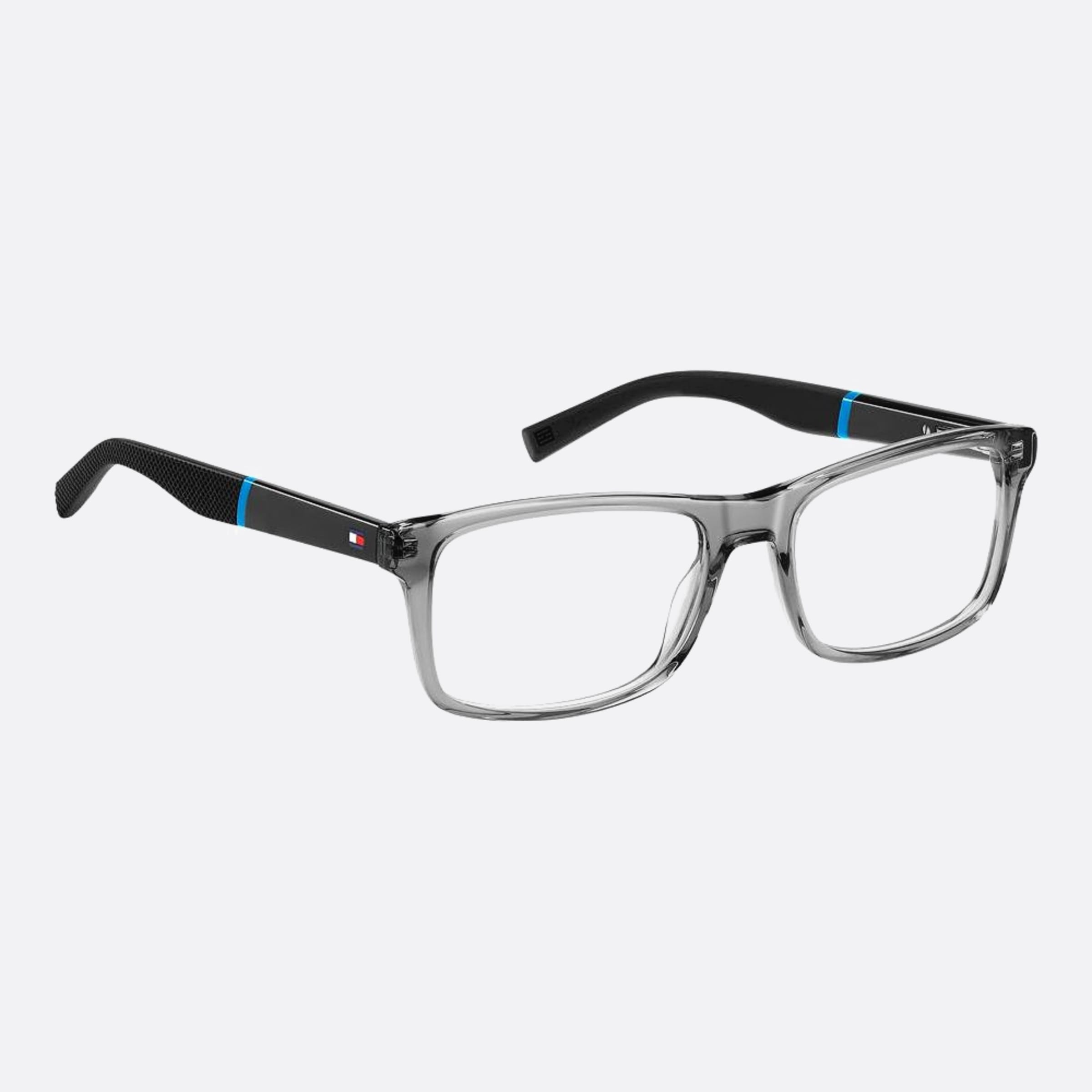 Tommy 53mm Hilfiger Kb7 Grey Squared Men Eyeglasses - Detail View