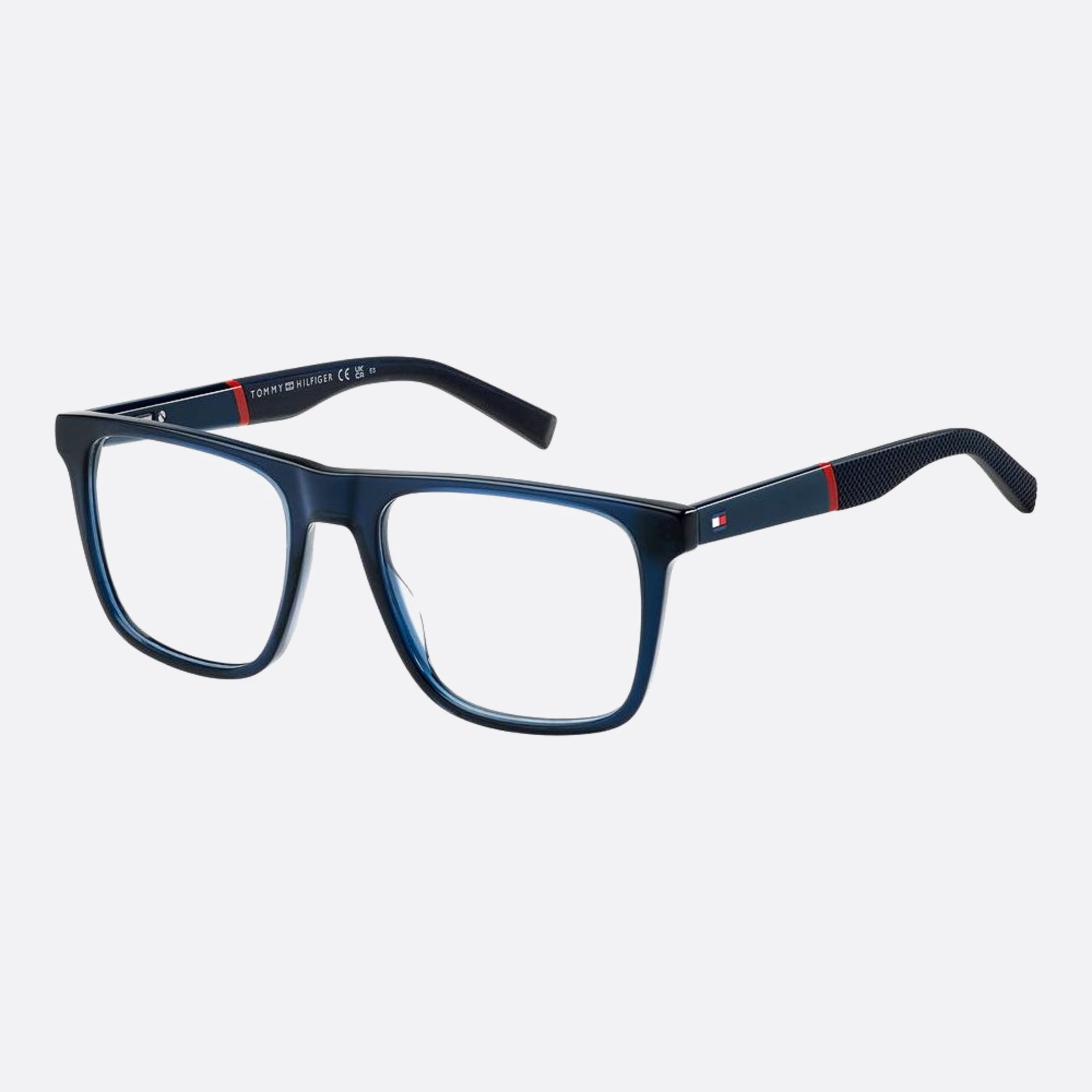 Tommy 53mm Hilfiger 8ru Blue Squared Men Eyeglasses - Side View