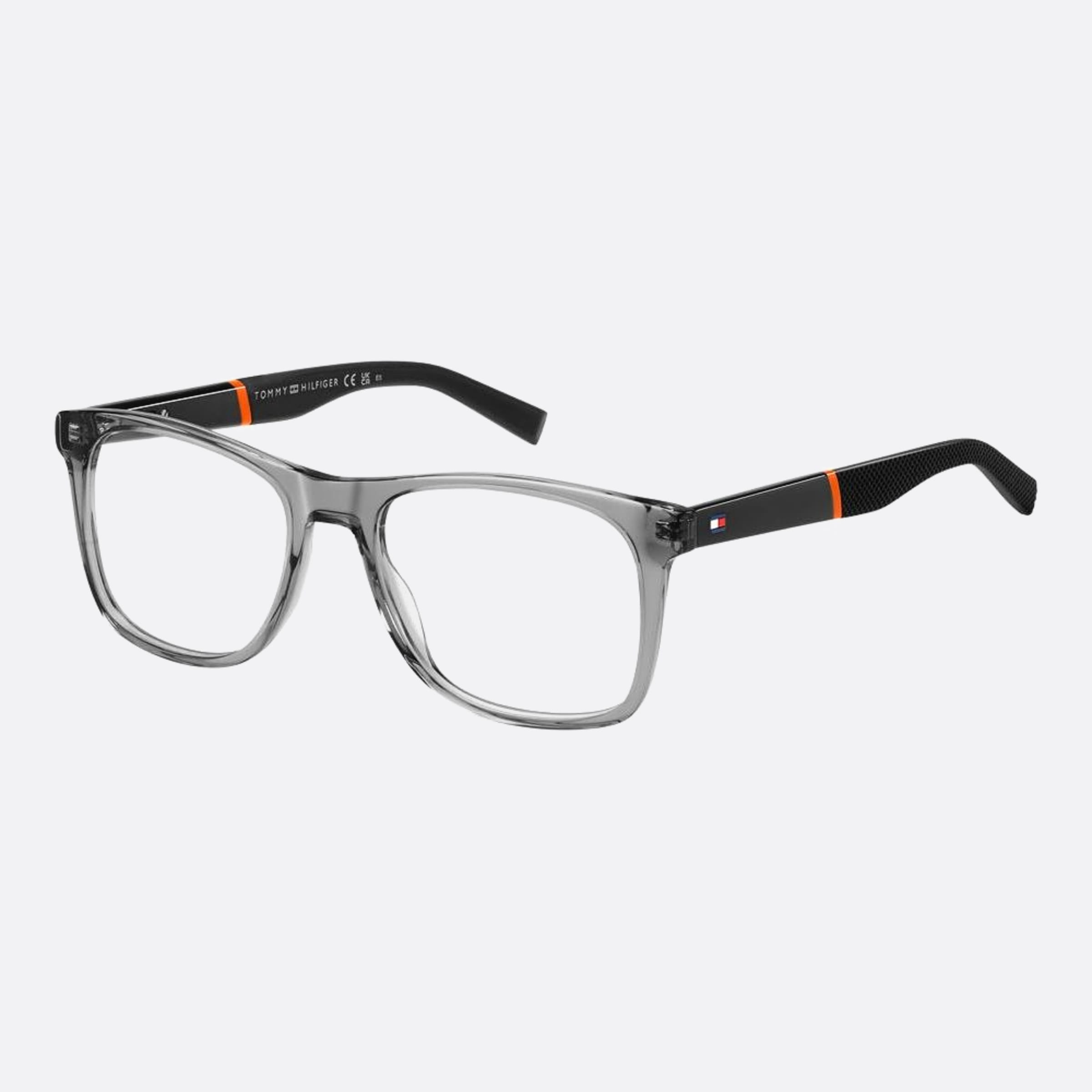 Tommy 53mm Hilfiger Kb7 Grey Squared Men Eyeglasses - Side View