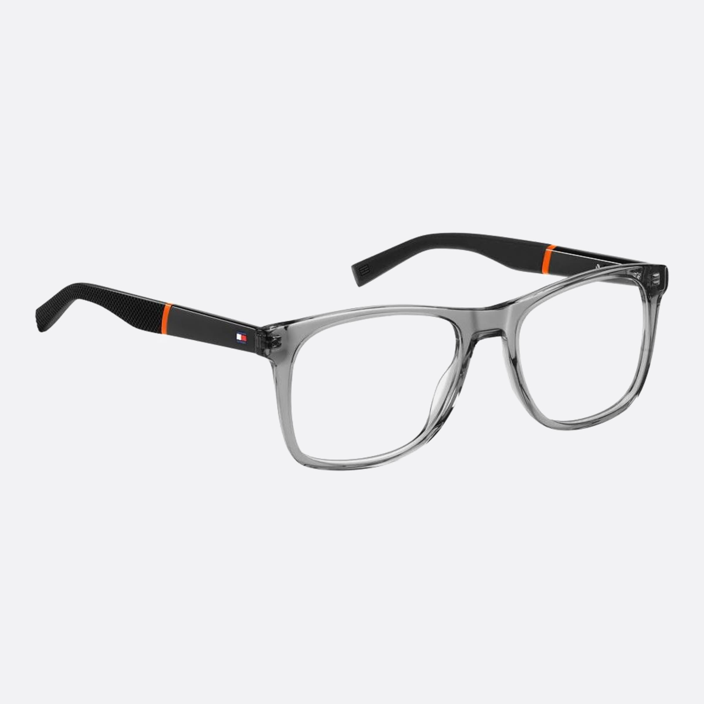Tommy 53mm Hilfiger Kb7 Grey Squared Men Eyeglasses - Detail View