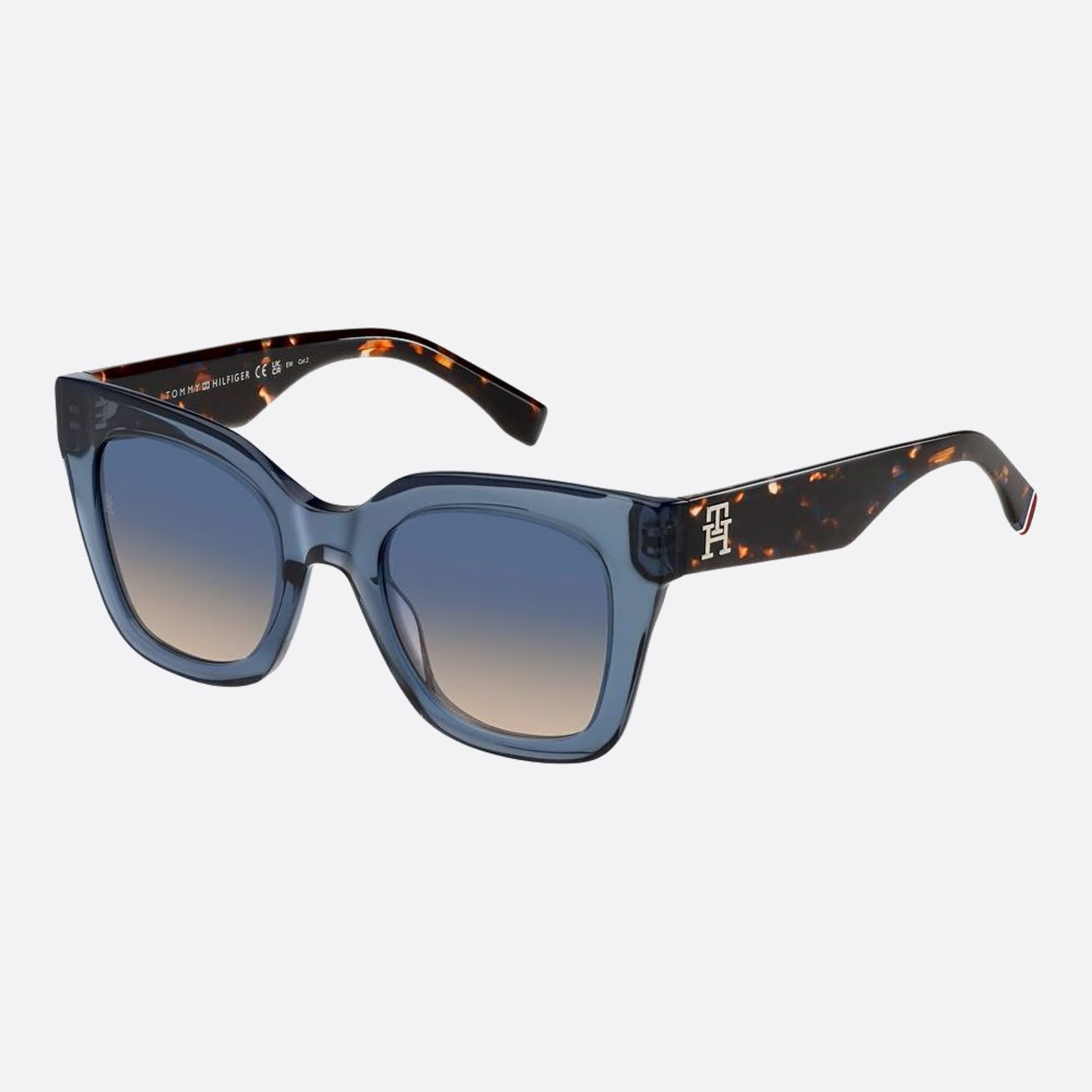 Tommy 50mm Hilfiger Pjp Blue Squared Women Sunglasses - Side View