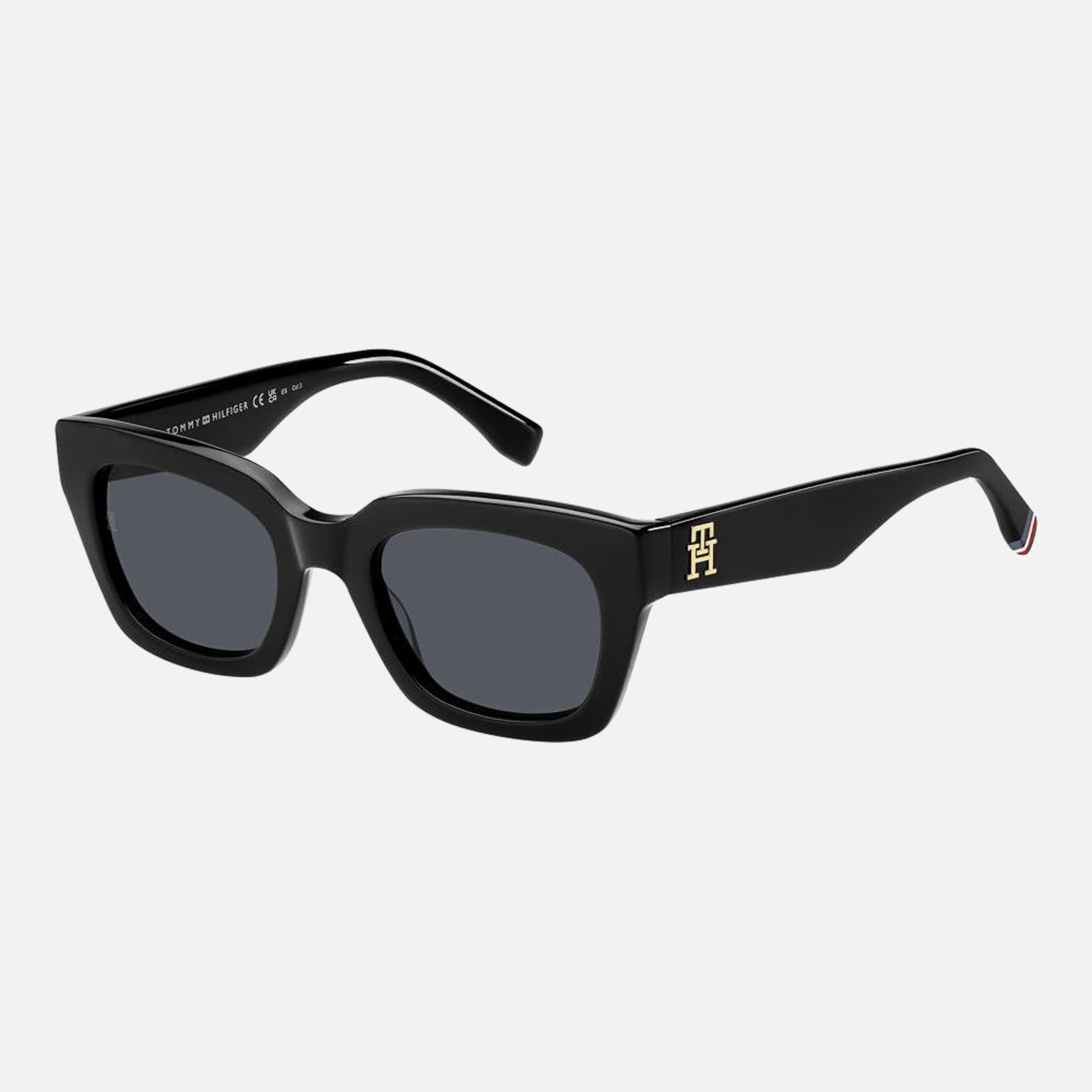 Tommy 51mm Hilfiger Black Squared Women Sunglasses - Side View