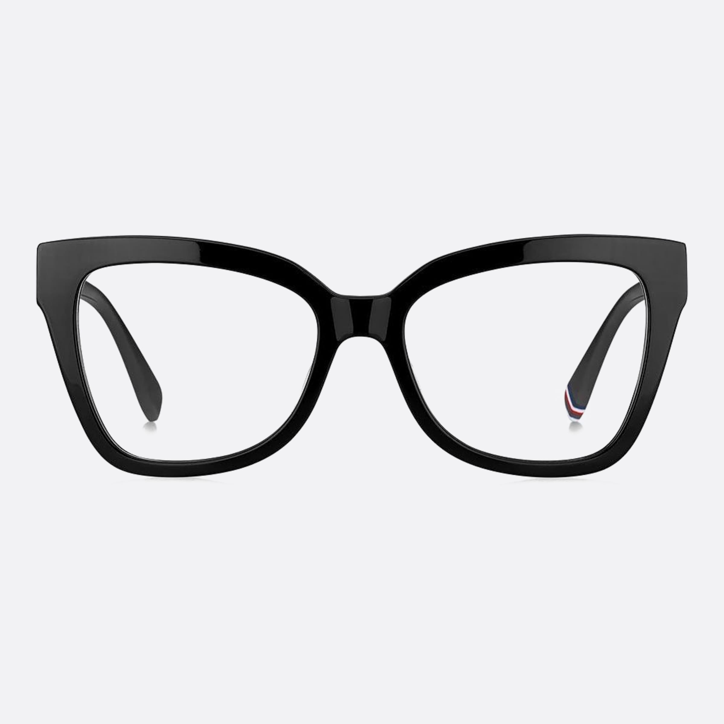 Tommy 53mm Women's Hilfiger Black Geometric Eyeglasses - Main View