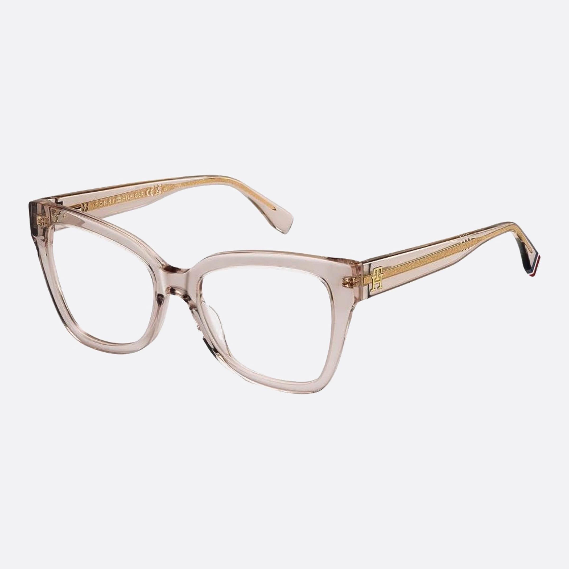 Tommy 53mm Hilfiger Fwm Transparent Geometric Women Eyeglasses - Side View