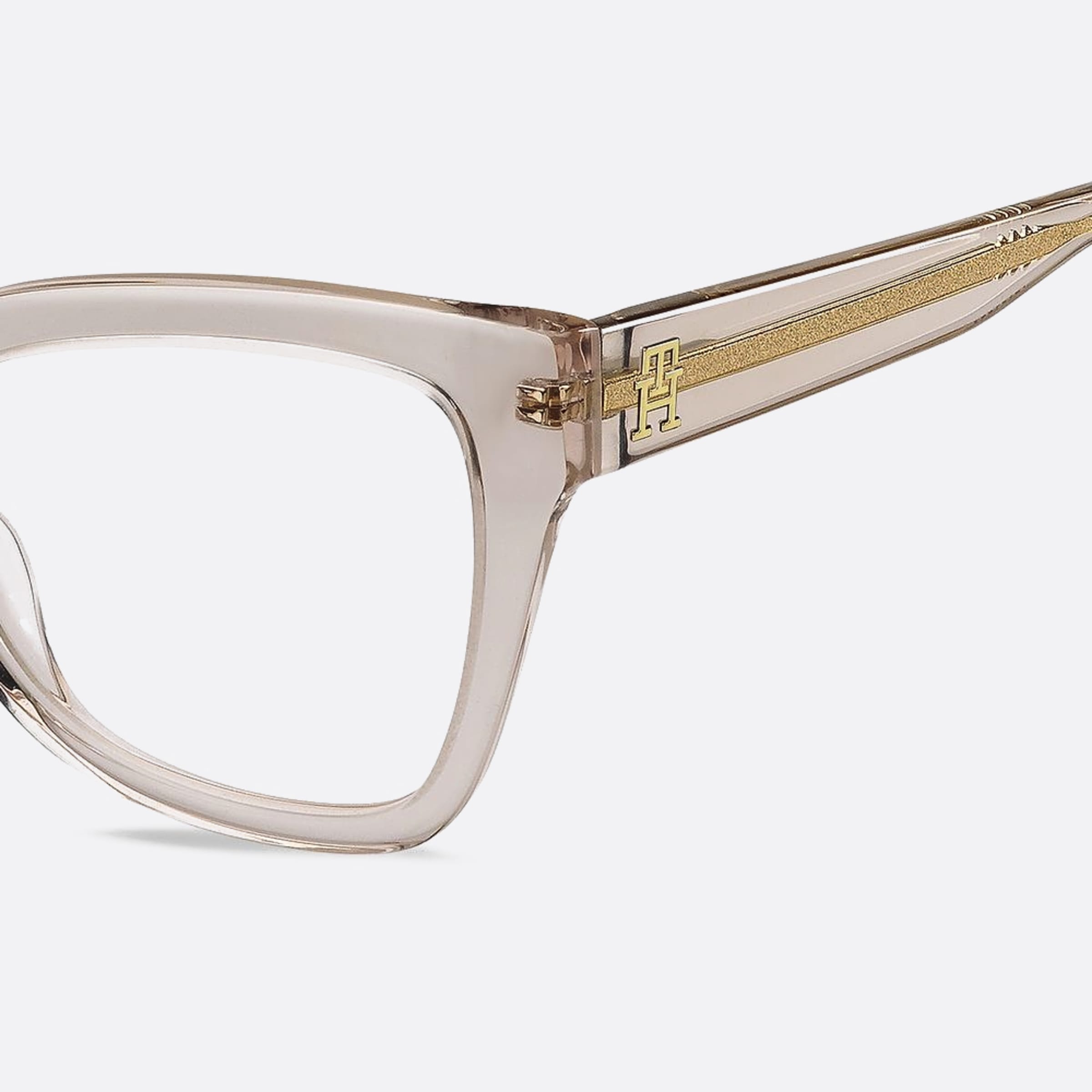 Tommy 53mm Hilfiger Fwm Transparent Geometric Women Eyeglasses - Detail View
