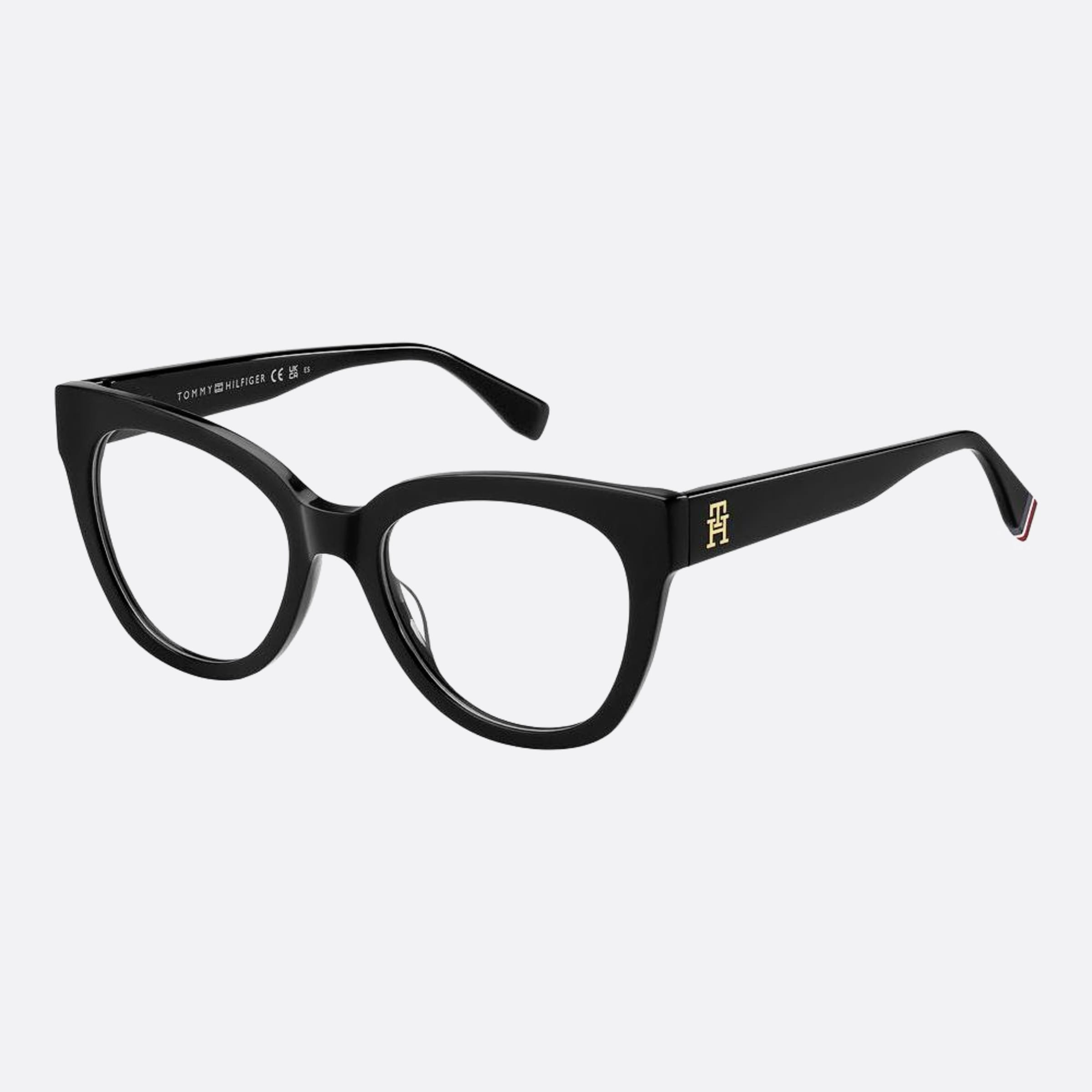 Tommy 52mm Hilfiger Black Cat Eye Women Eyeglasses - Side View