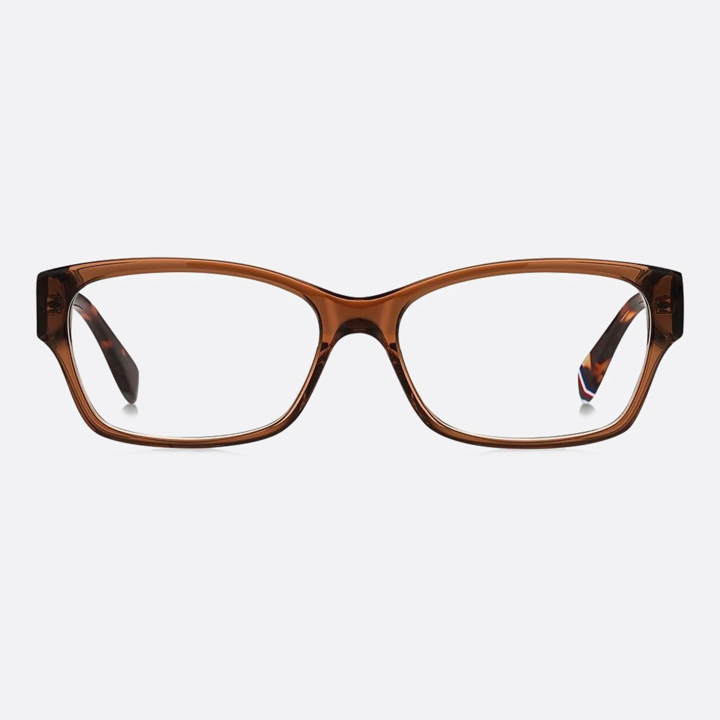 Tommy 54mm Hilfiger 09q Brown Geometric Women Eyeglasses - Main View