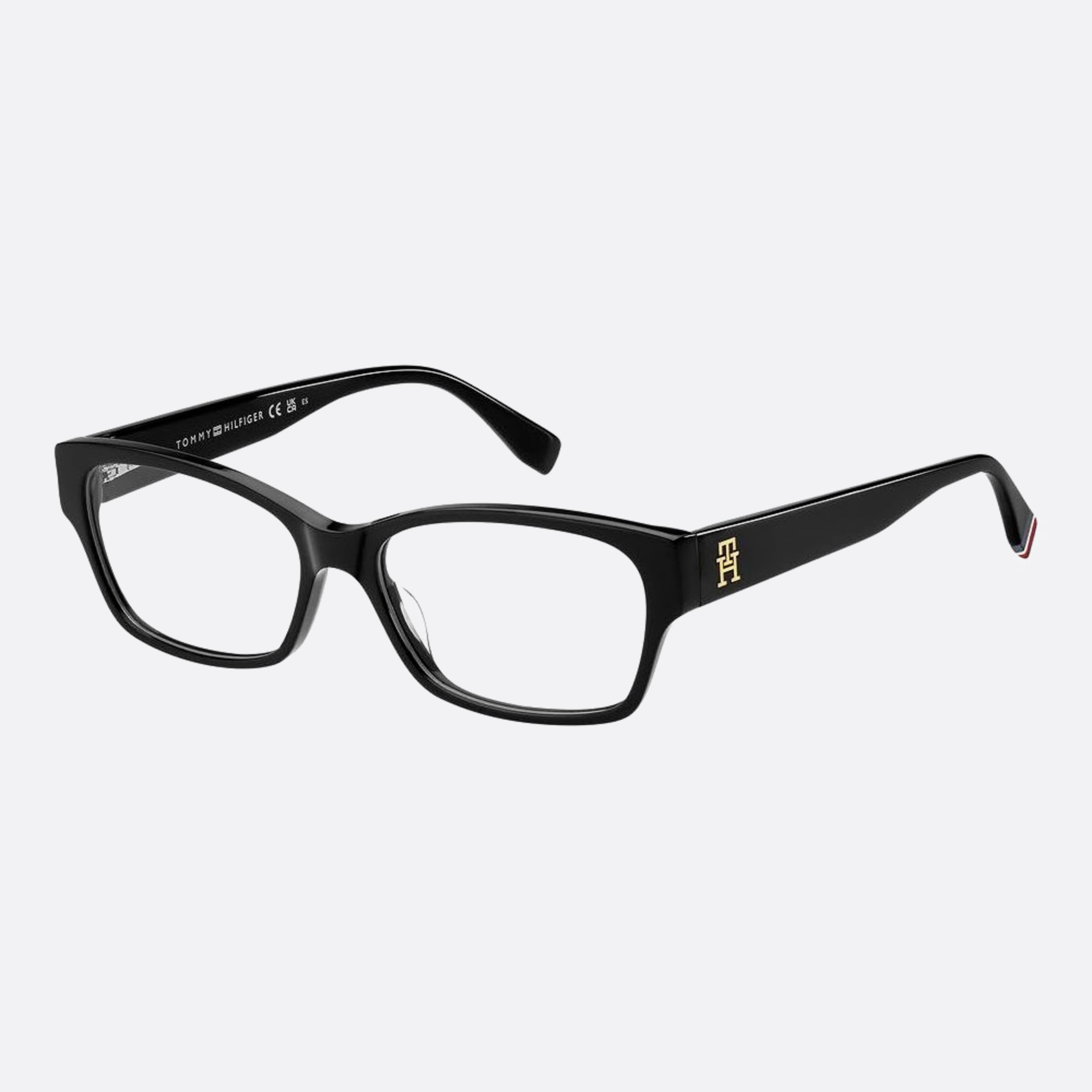 Tommy 54mm Hilfiger Black Geometric Women Eyeglasses - Side View