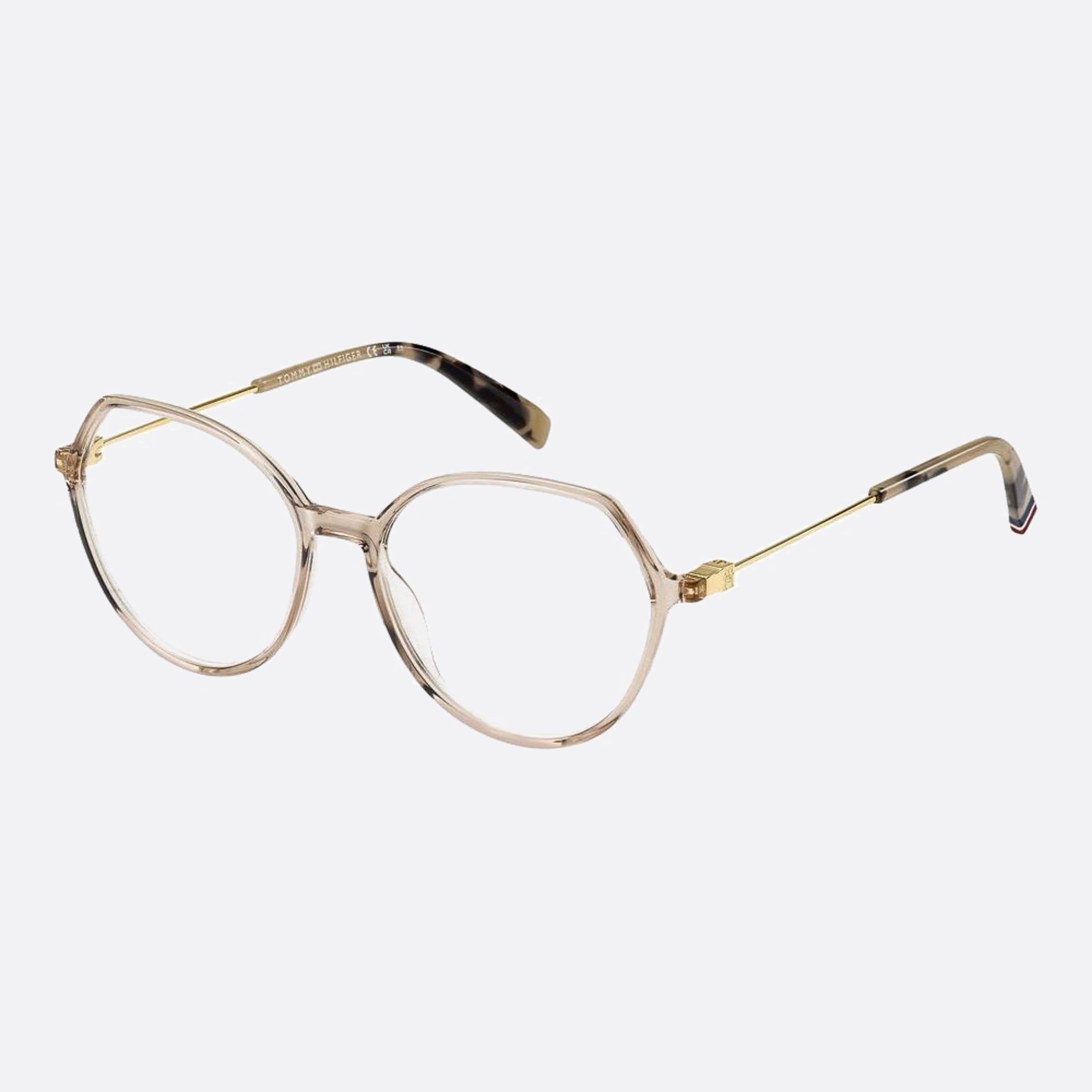 Tommy 54mm Hilfiger Fwm Brown Geometric Women Eyeglasses - Side View