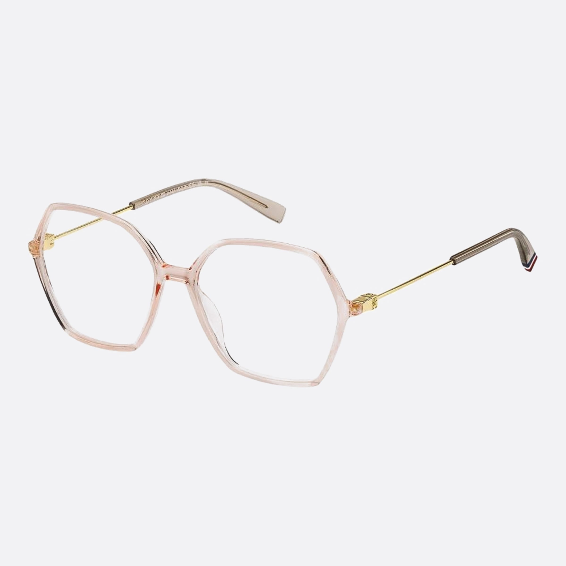 Tommy 55mm Hilfiger 35j Pink Geometric Women Eyeglasses - Side View