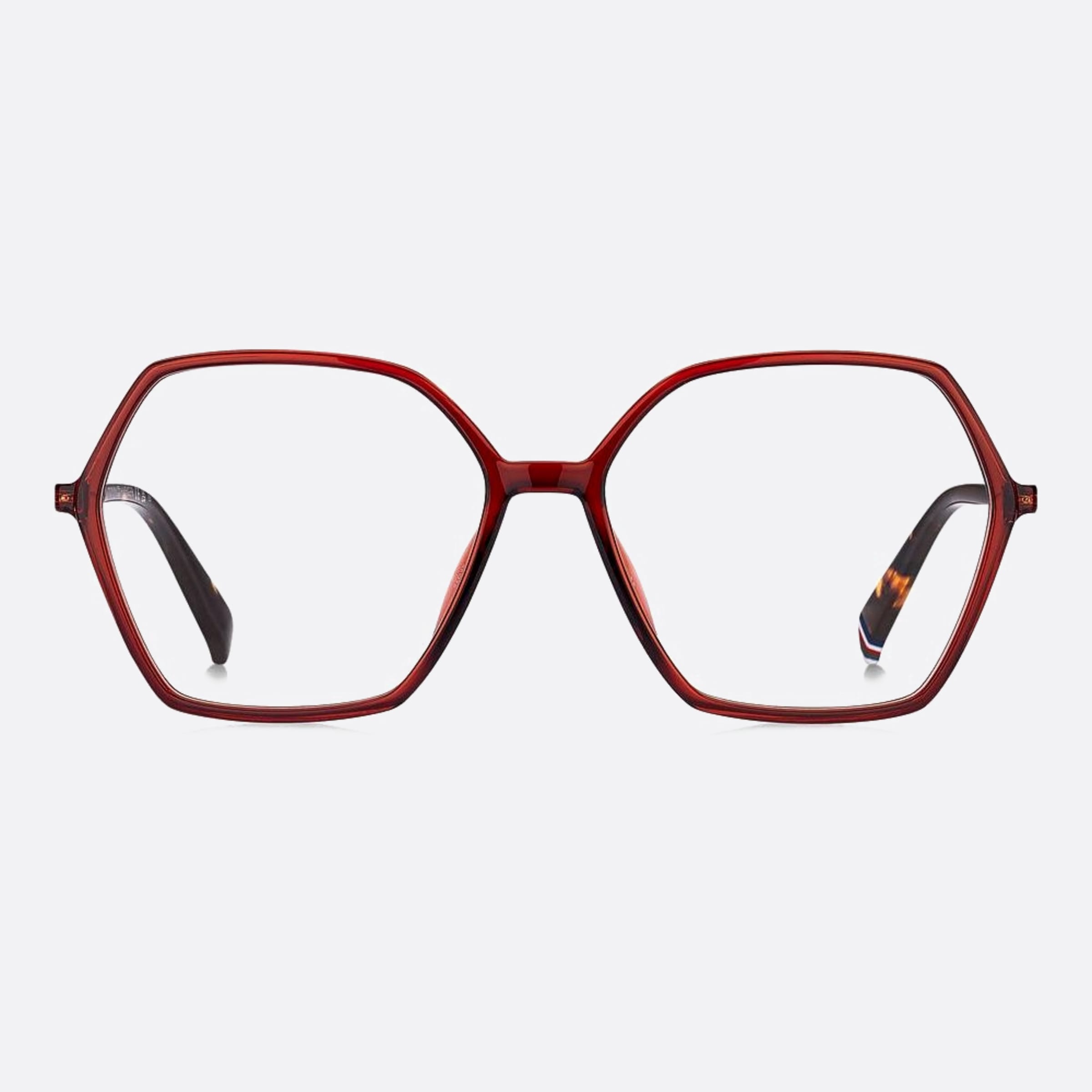 Tommy 55mm Hilfiger C9a Red Geometric Women Eyeglasses - Main View