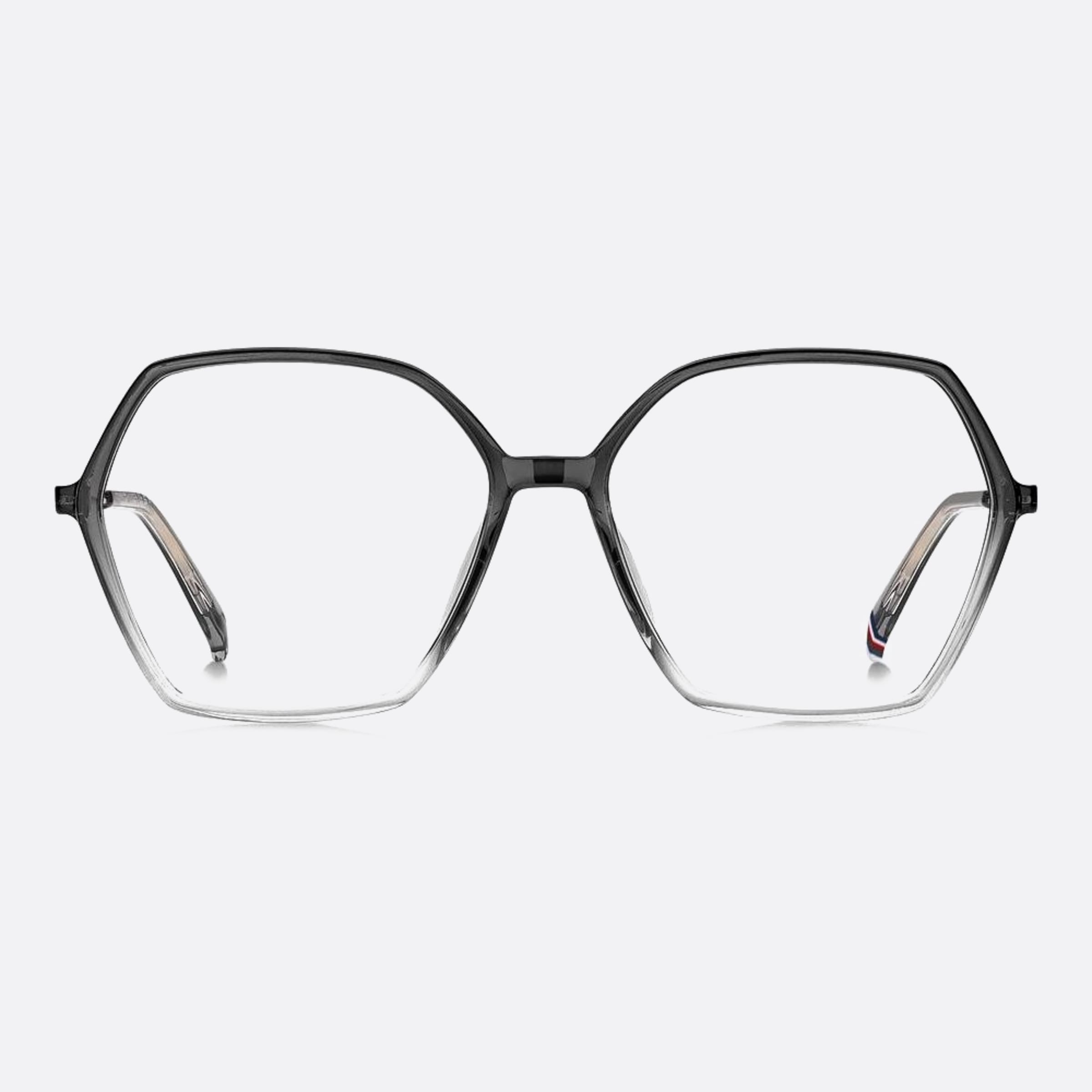 Tommy 55mm Hilfiger Kb7 Grey Geometric Women Eyeglasses - Main View