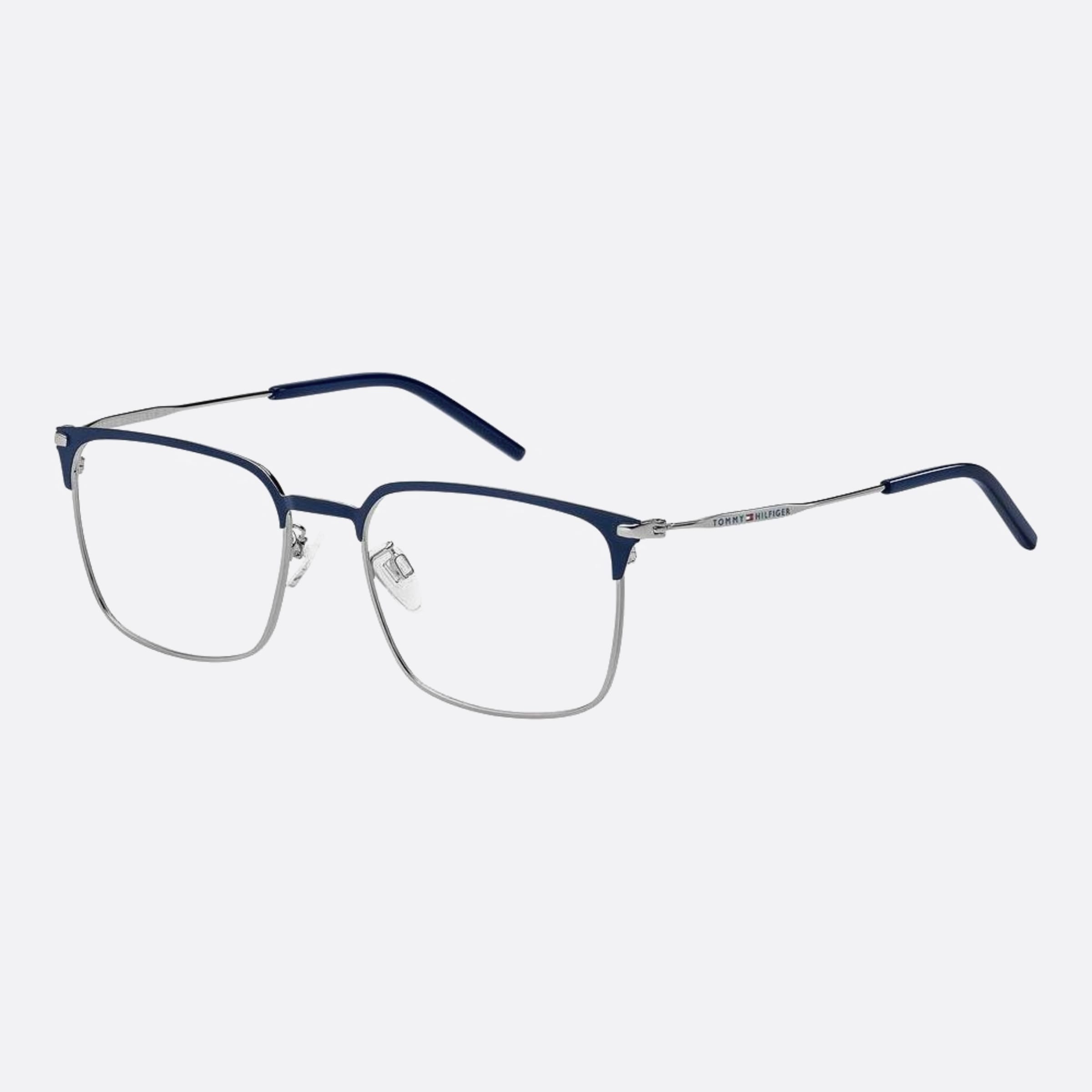 Tommy 54mm Hilfiger Ku0 Blue Squared Men Eyeglasses - Side View