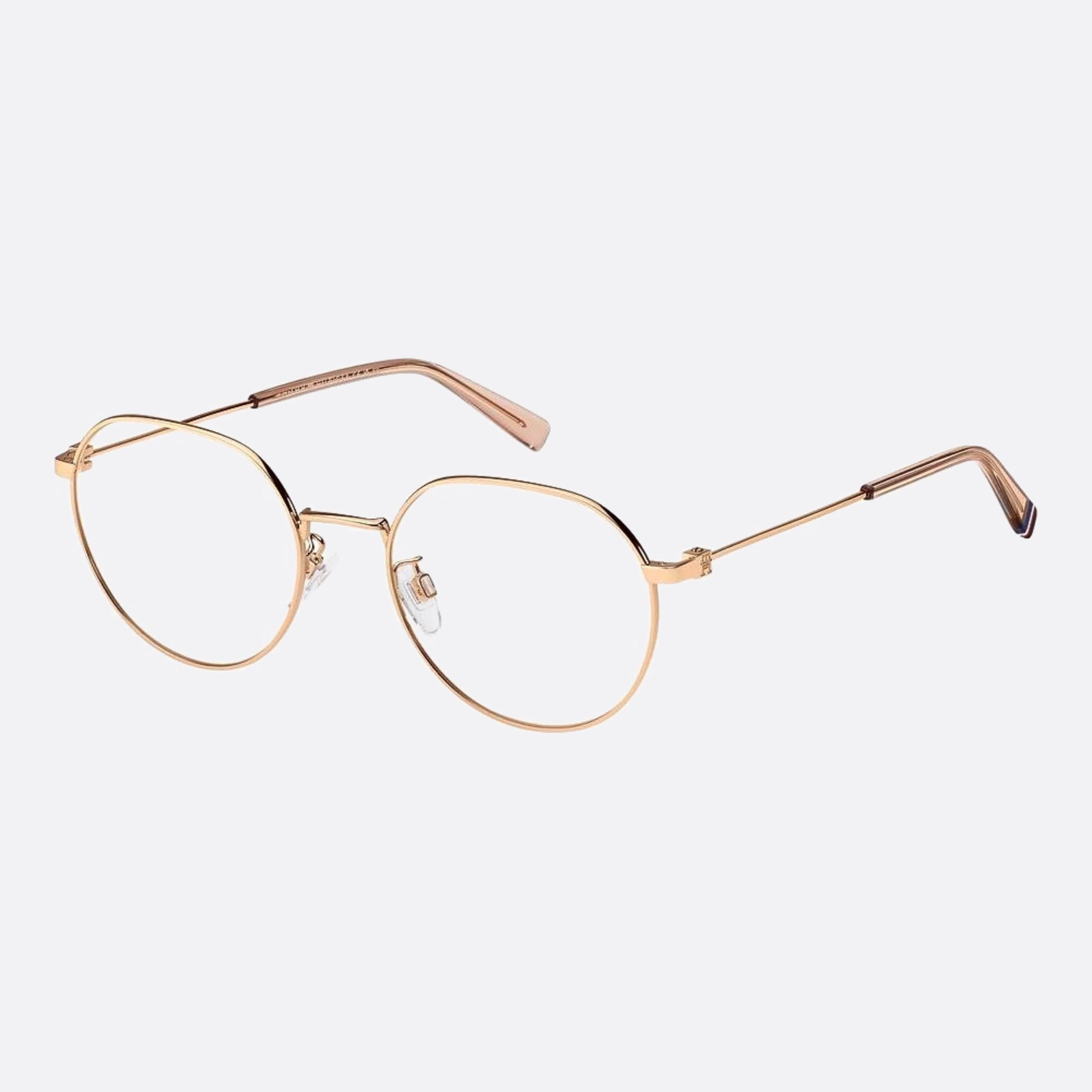 Tommy 54mm Hilfiger Ddb Gold Round Women Eyeglasses - Side View